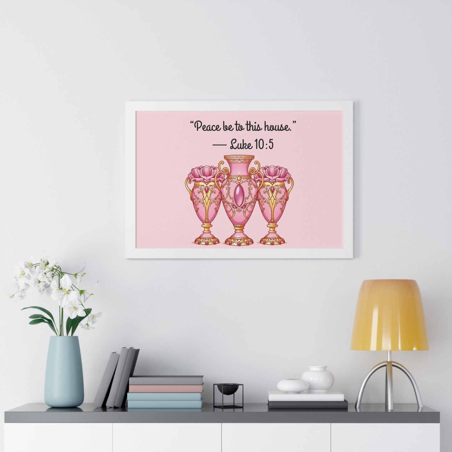 Framed Scripture Art Print, Inspirational Wall Decor, Home Blessing, Gift for Housewarming, Religious Wall Art - 10:5