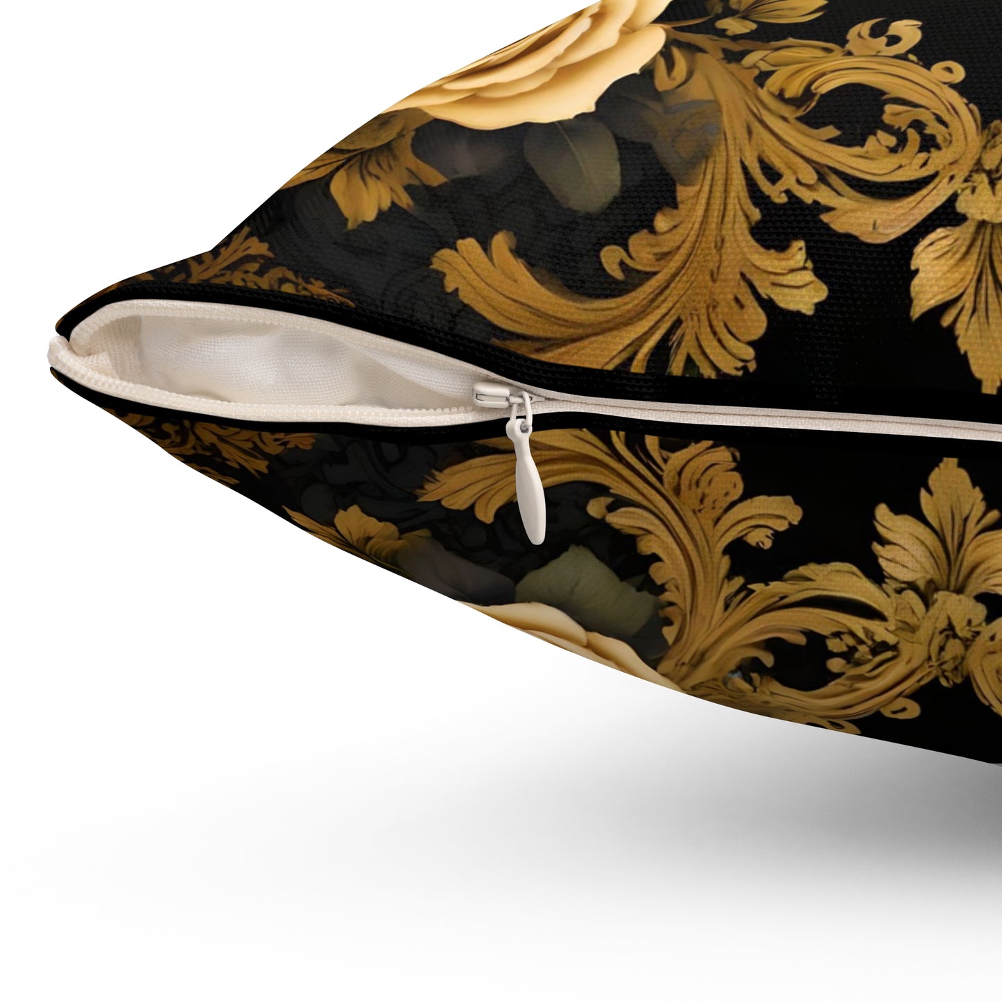 Luxurious Leopard & Roses Decorative Pillow - Gold Leopard