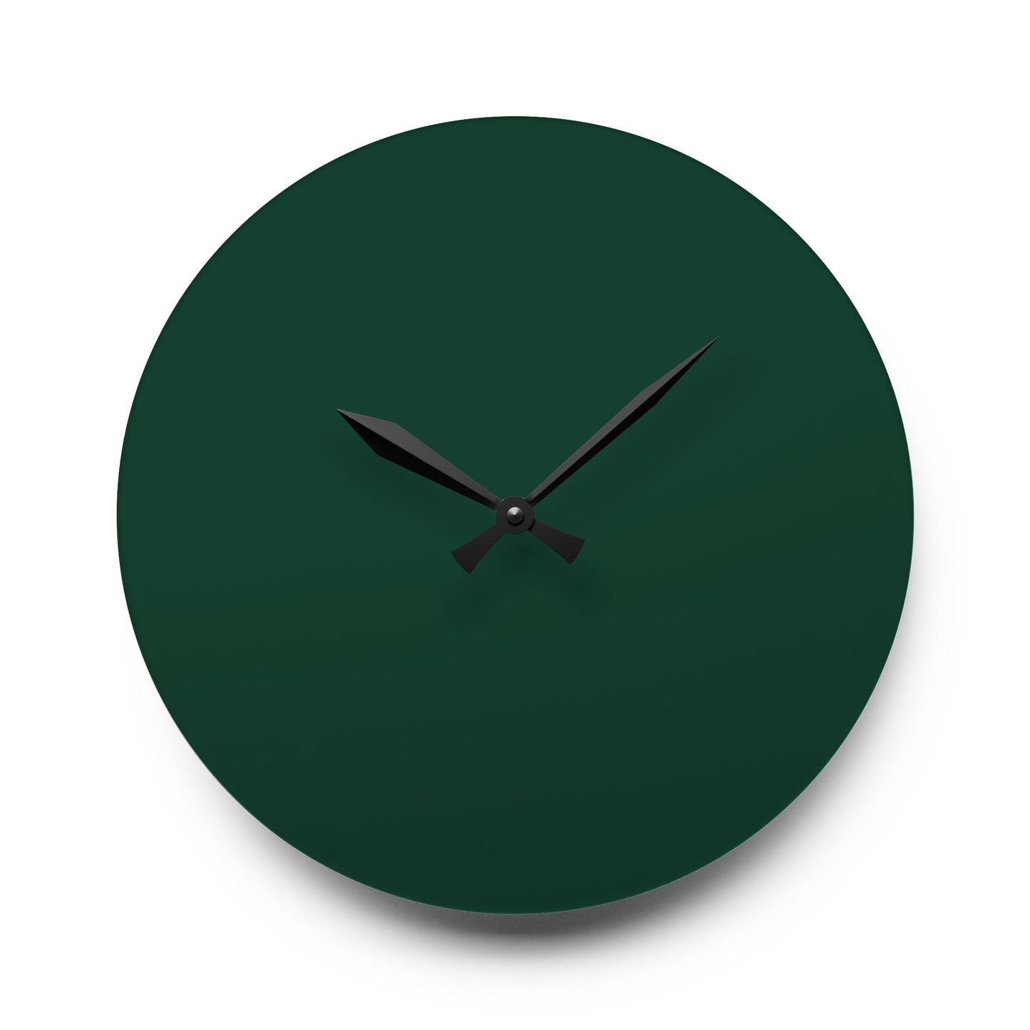 Modern Midnight Green Minimalist Acrylic Wall Clock, Home Decor, Stylish Timepiece, Gift for Housewarming, Office or Living Room, Green Accent