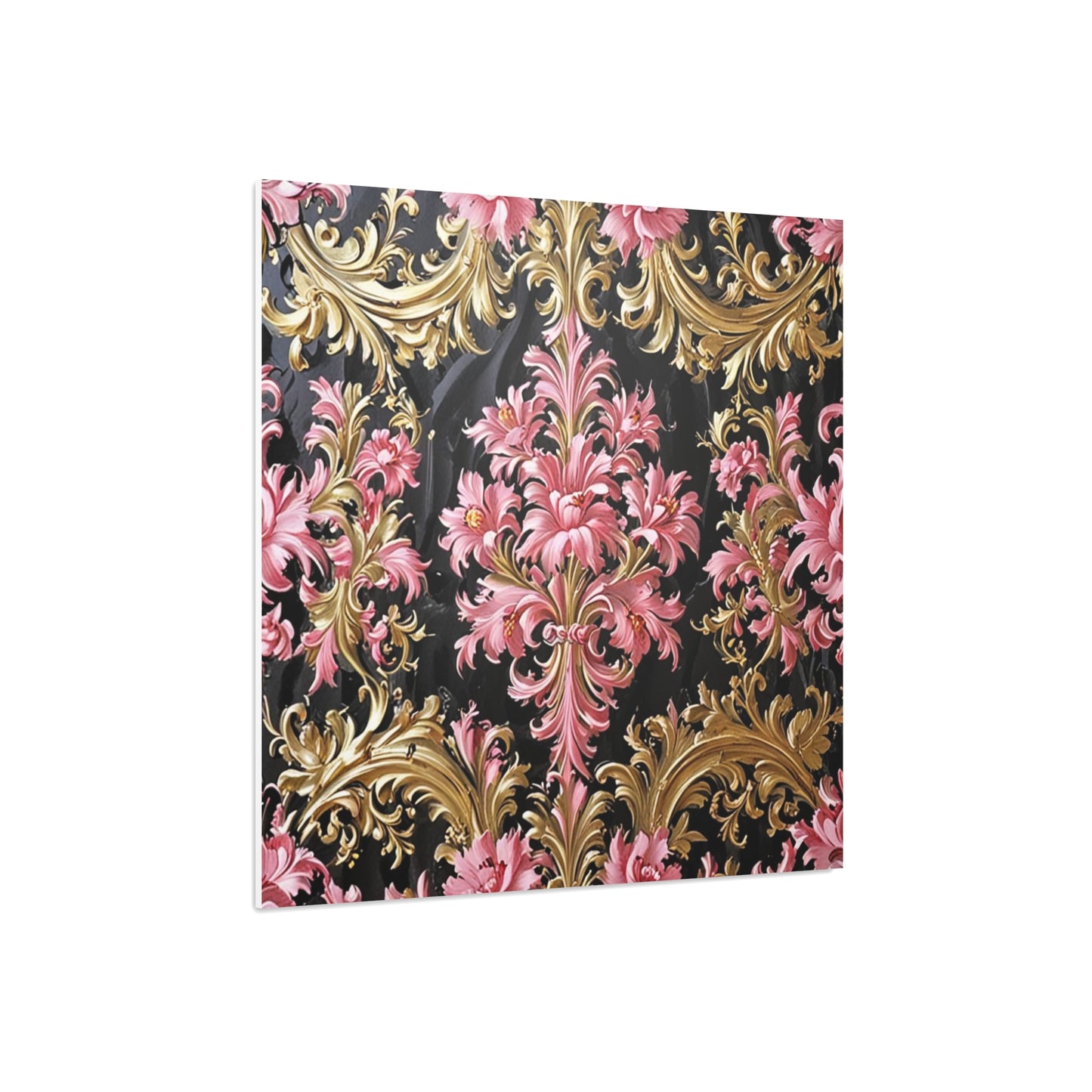 Elegant Floral Foam Board | Decorative Wall Art, Home Decor, Wedding Decor, Party Backdrop - Black & Pink Oil Painting Style Rococo