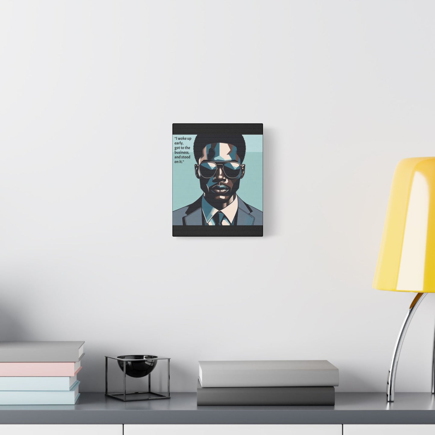 Afro Art Print Canvas, Wall Decor, Satin Stretched Canvas, African American Art, Office Decor, Home Decor - "I woke up early"