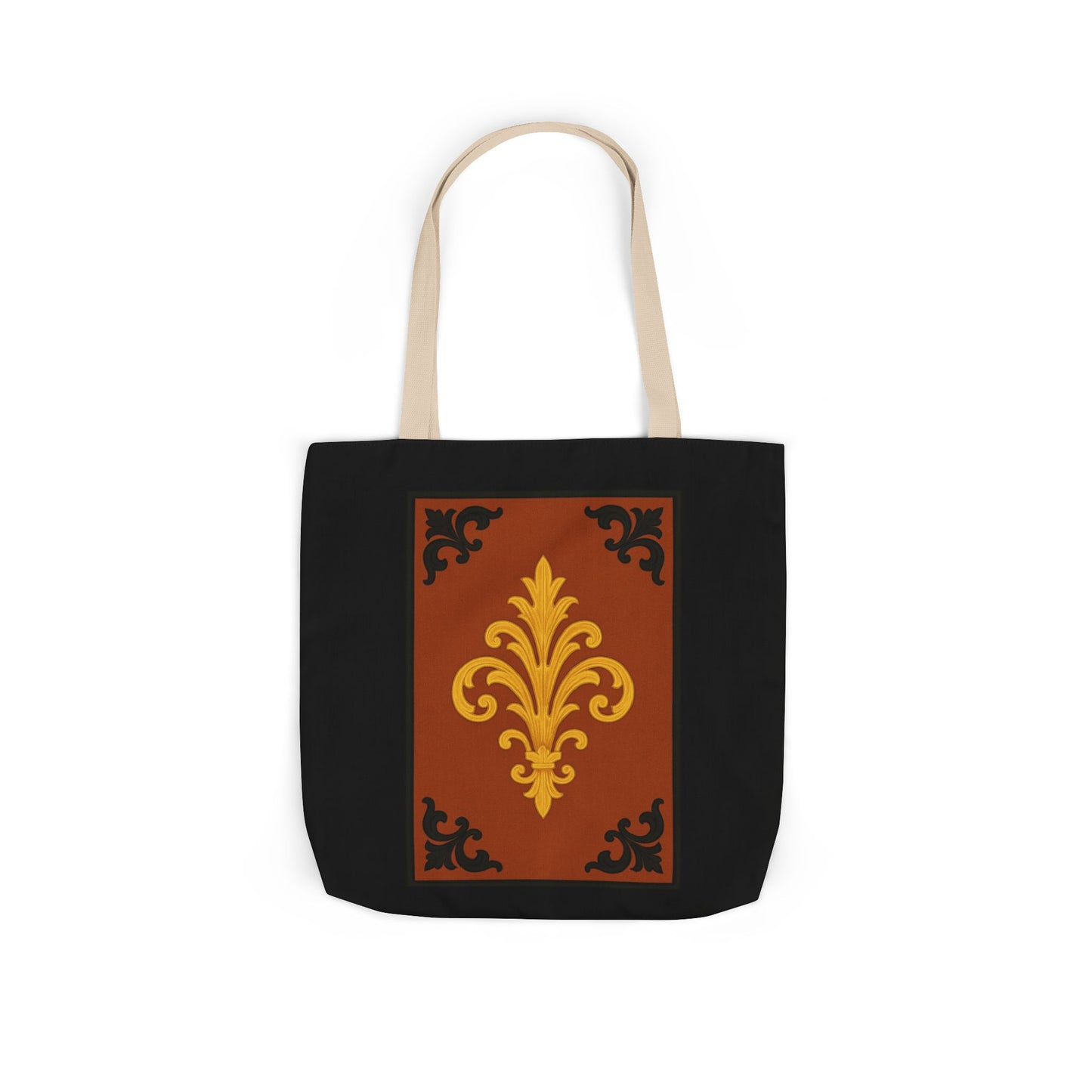 Dusk Terracotta Baroque Canvas Tote — Vintage Baroque Pattern