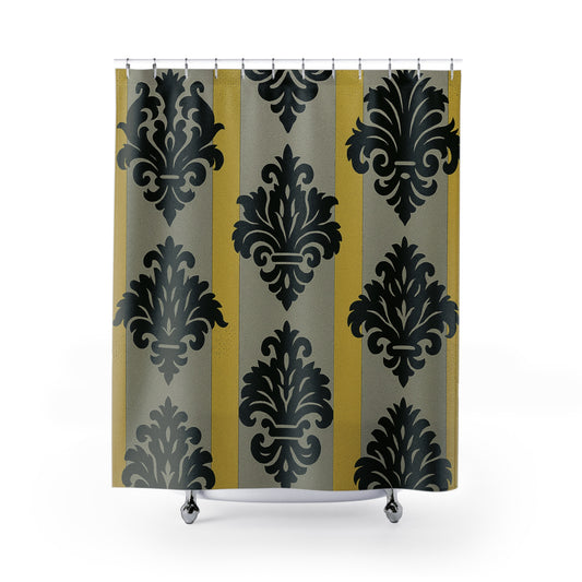 Elegant Baroque Shower Curtain | Vintage Bathroom Decor, Home Makeover, Gift for Her, Stylish Bathroom, Cozy Home Accents
