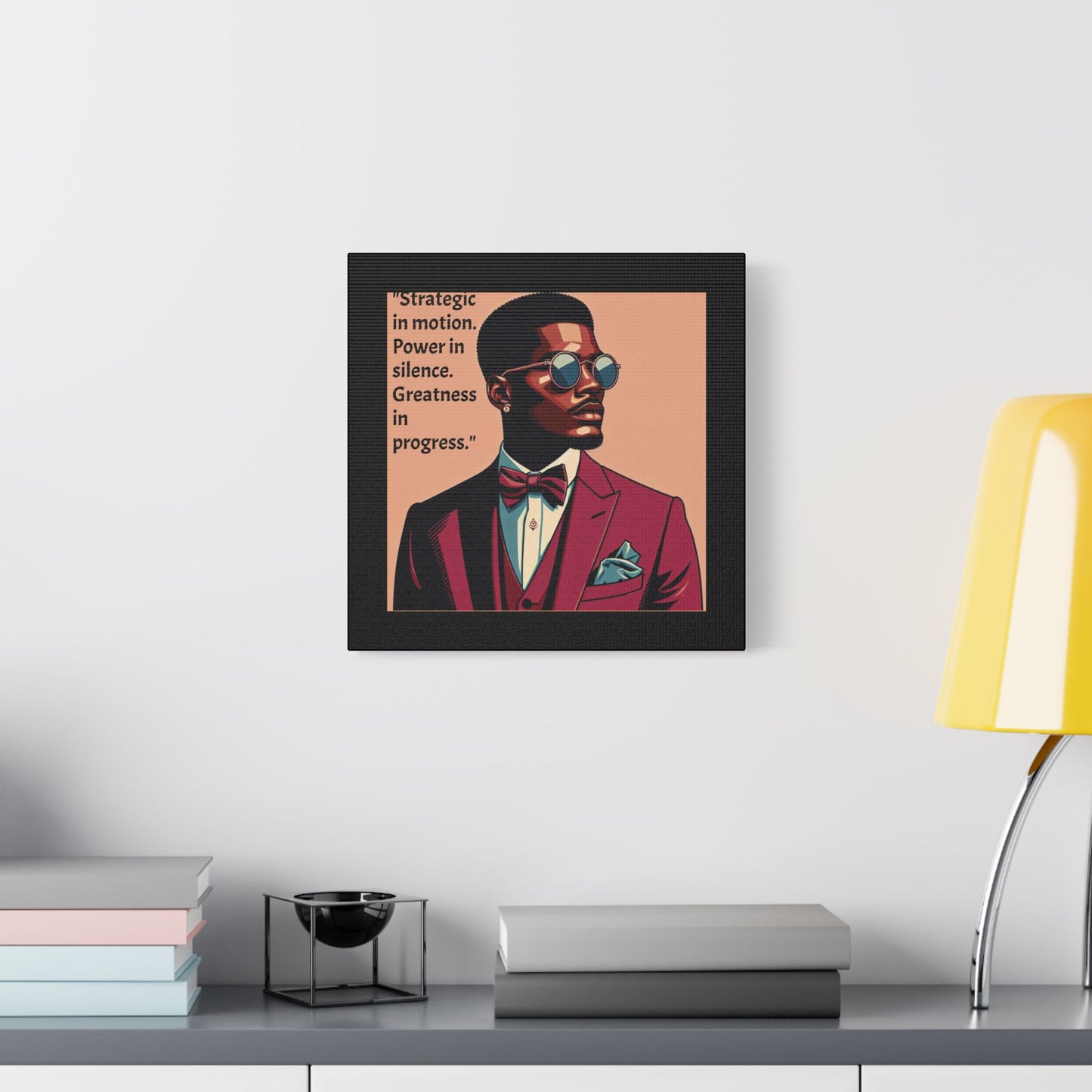 Afro Art Print Canvas, Wall Decor, Satin Stretched Canvas, African American Art, Office Decor, Home Decor - "Strategic In Motion...."