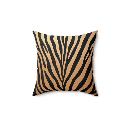 Stylish Faux Suede Zebra Stripe Pillow - Modern Home Decor Accent
