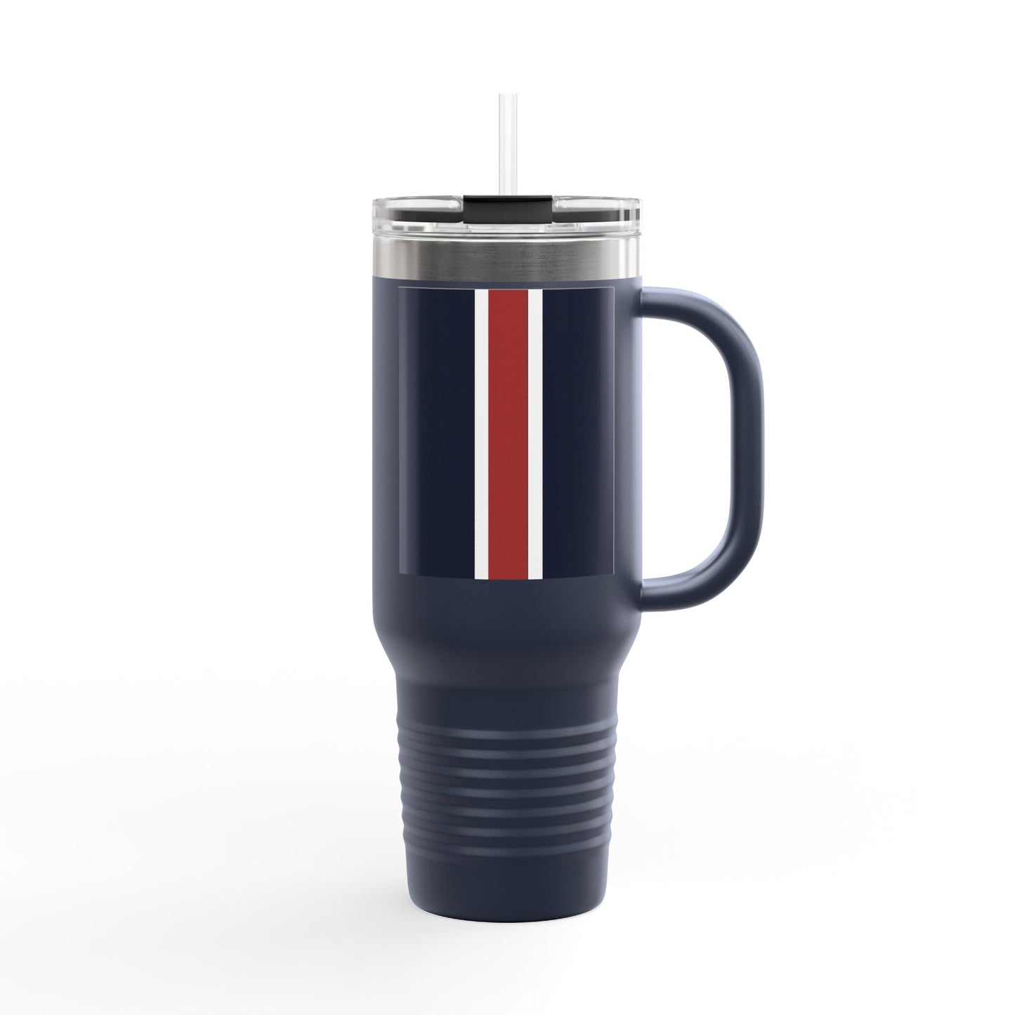 Lunar Midnight & Red-White Striped Stylish Insulated Travel Mug - Perfect for Adventure Seekers | 40oz Hot & Cold Beverage Container