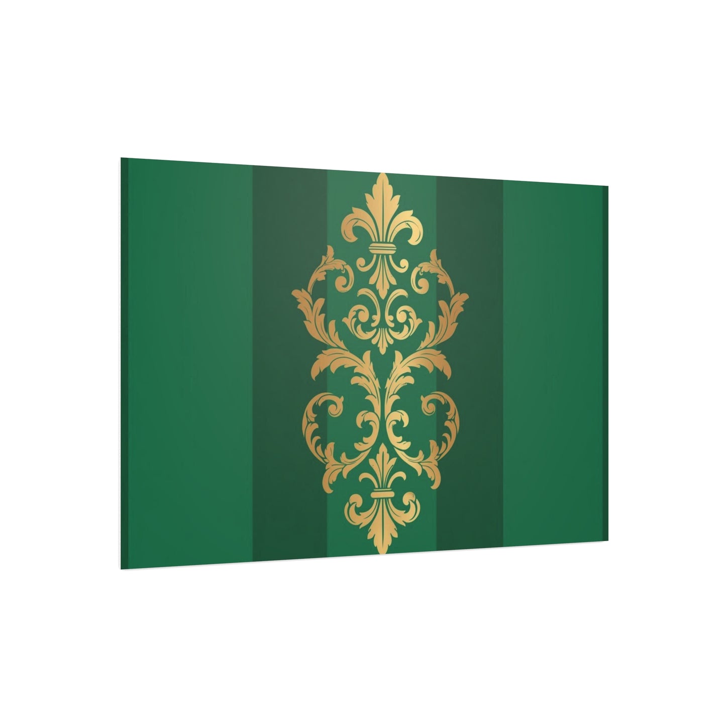 Gold Baroque Green Striped Foam Board Wall Art — Elegant Decorative Plaque