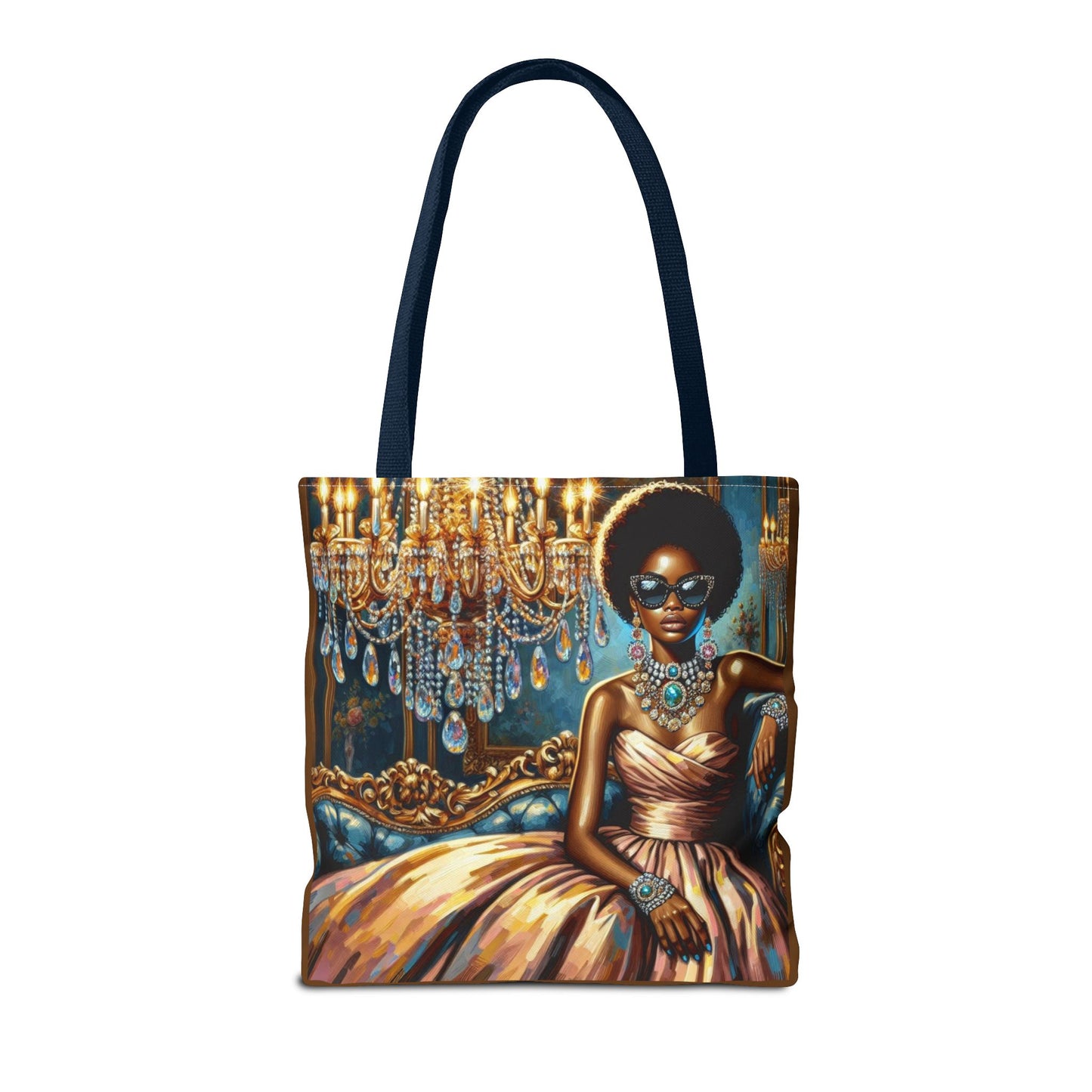 Elegant Fashion Tote Bag, Chic Handbag for Women, Stylish Shopping Bag, Glamorous Gift for Her, Art Tote - Elegant Lady & Chandelier