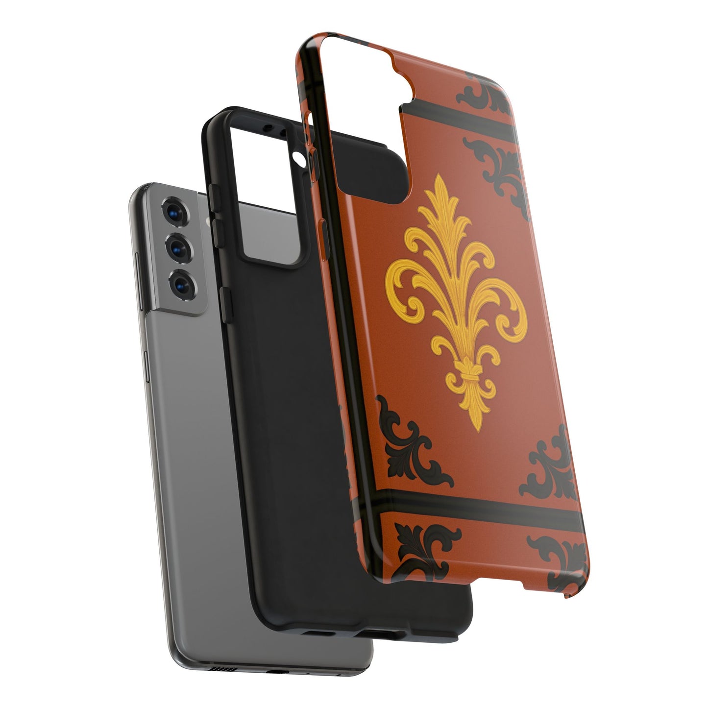 Dusk Terracotta Baroque Tough Phone Case — Vintage Baroque Design, Protective iPhone Cover
