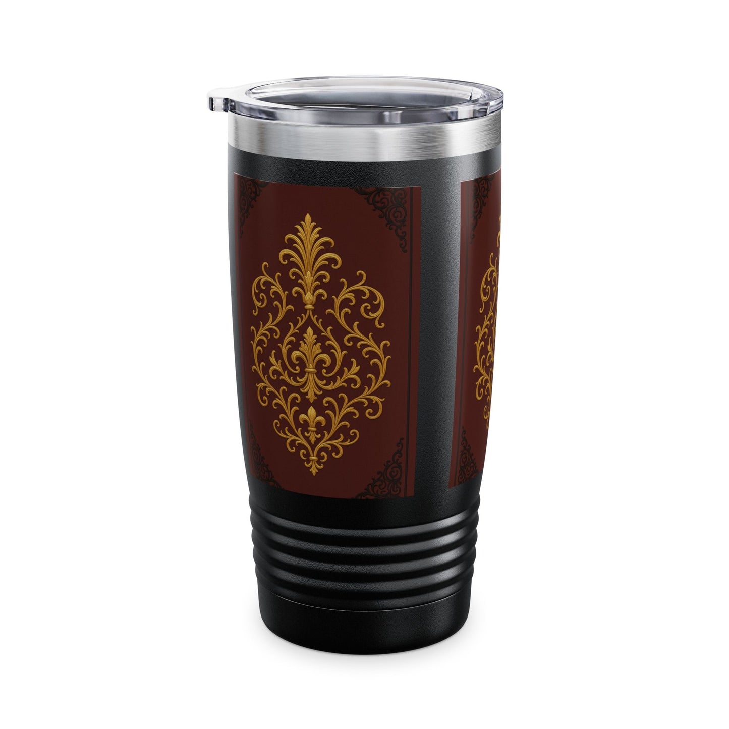 Dusk Burgundy-Black & Gold Baroque 20oz Tumbler – Elegant Gold Baroque on Burgundy