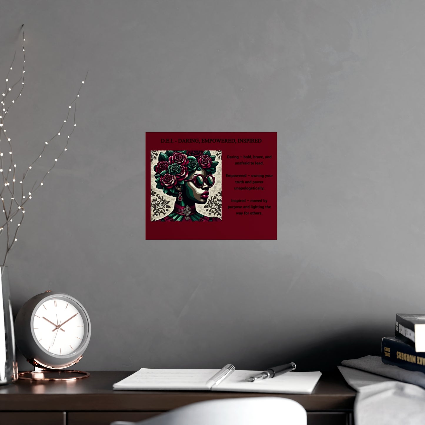 Empowered Woman Matte Poster - Inspirational Art for Home Decor - Daring, Empowered, Inspired