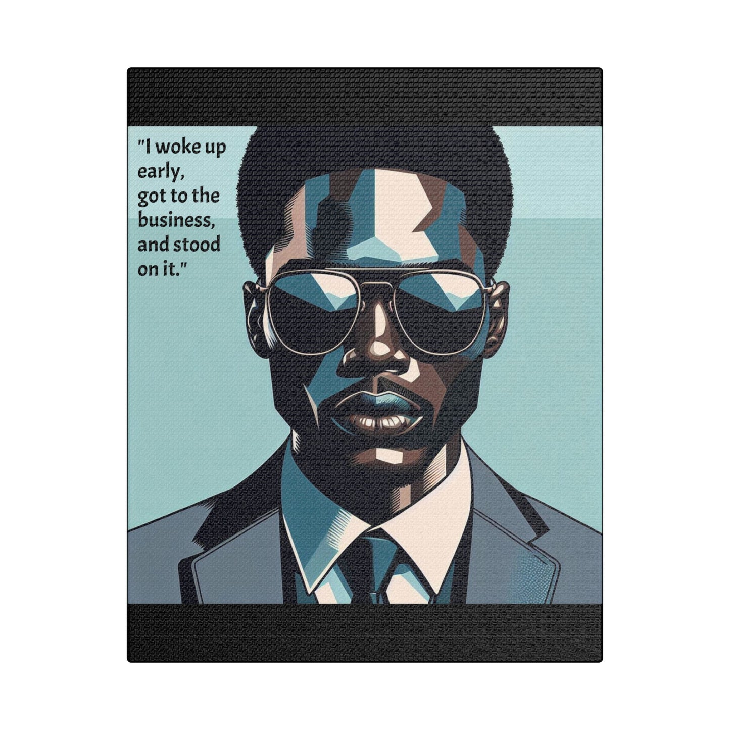 Afro Art Print Canvas, Wall Decor, Satin Stretched Canvas, African American Art, Office Decor, Home Decor - "I woke up early"