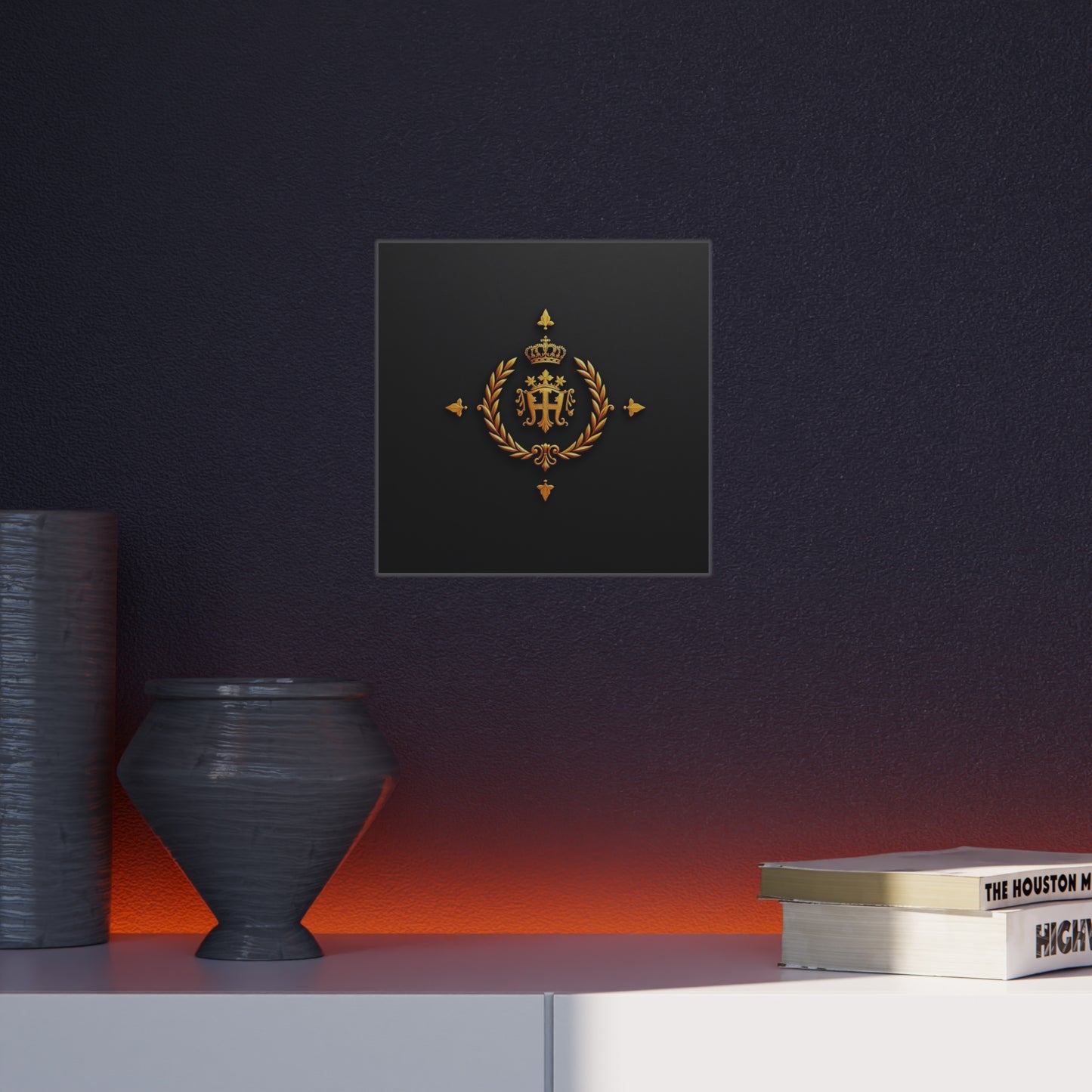 Elegant Foam Board Wall Art, Luxury Home Decor, Royal Crest Display, Office Decoration, Unique Gift Idea, Modern Wall Decor - Gold Crest