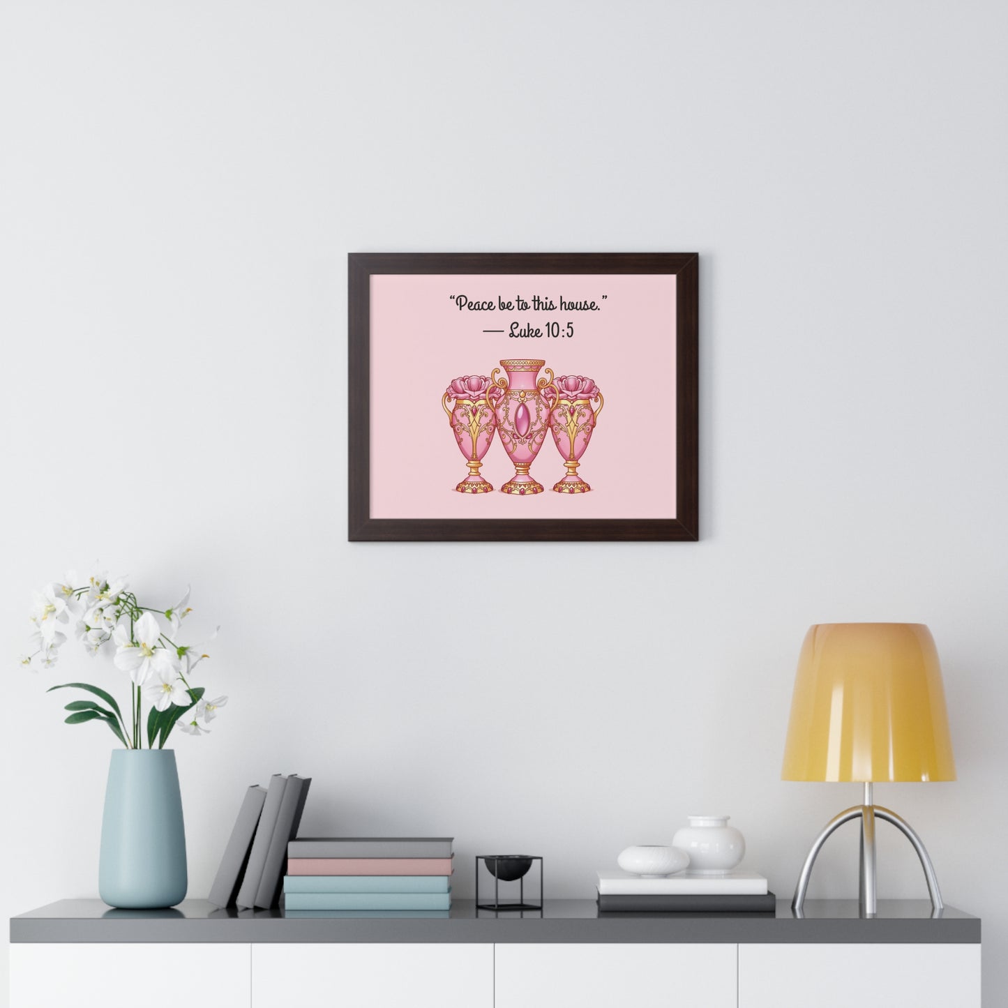 Framed Scripture Art Print, Inspirational Wall Decor, Home Blessing, Gift for Housewarming, Religious Wall Art - 10:5