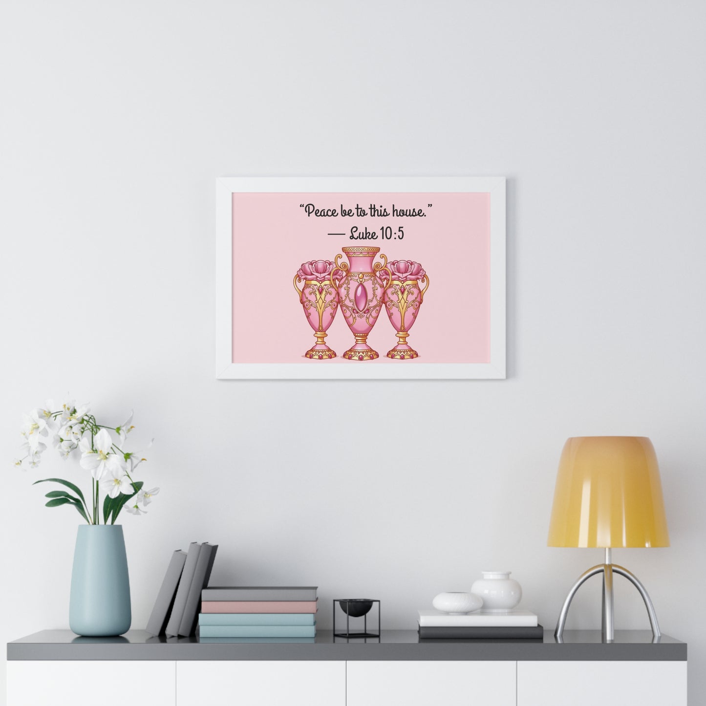 Framed Scripture Art Print, Inspirational Wall Decor, Home Blessing, Gift for Housewarming, Religious Wall Art - 10:5