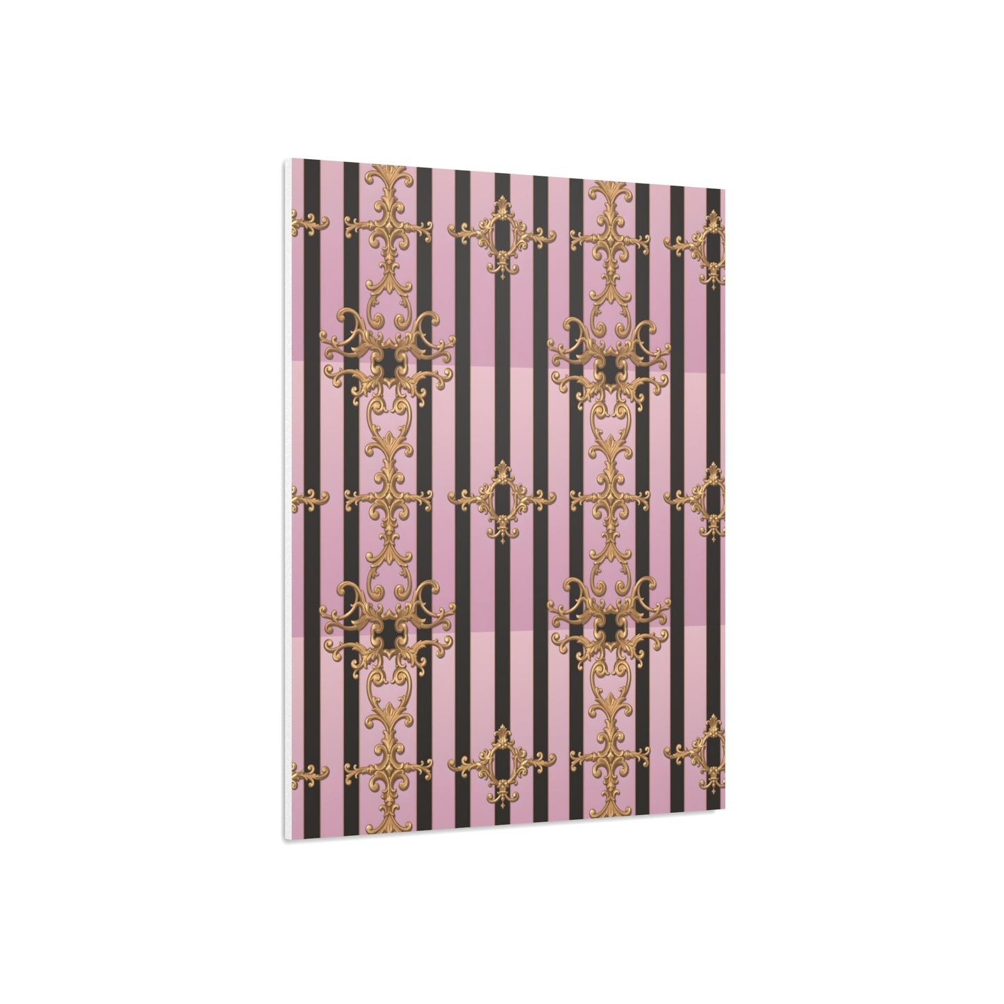 Elegant Decorative Foam Board | Wall Art, Home Decor, Office Accent, Gift Idea, Event Decoration - Lavender Ombre Striped Gold Baroque
