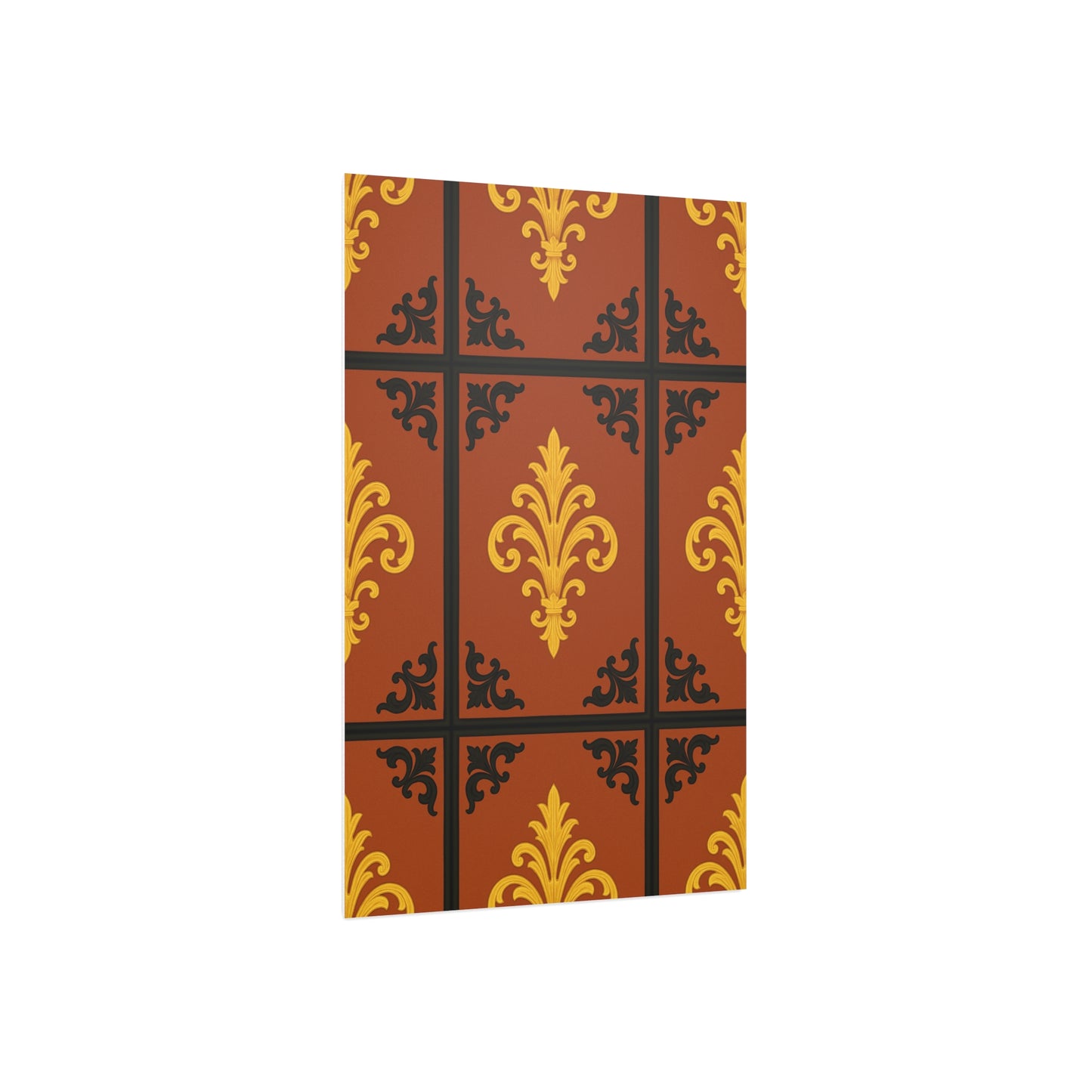Dusk Terracotta Baroque Foam Board — Baroque Pattern Wall Art (Dusk Terracotta, Gold & Black)