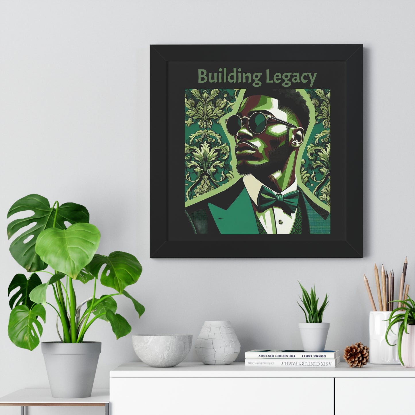 Stylish Framed Horizontal Poster, Wall Art Decor, Gift for Him, Modern Living Room Art, Masculine Artwork - Building Legacy