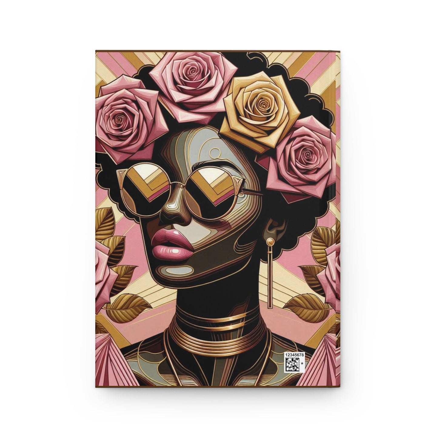 Stylish Floral Hardcover Journal, Artistic Journal for Creative Mind, Gift for Writers, Note Taking, Encourage Self-Expression - Pink Roses Lady