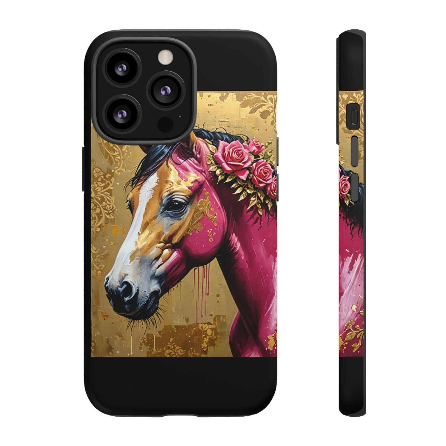 Phone Case - Elegant Horse Damask Design