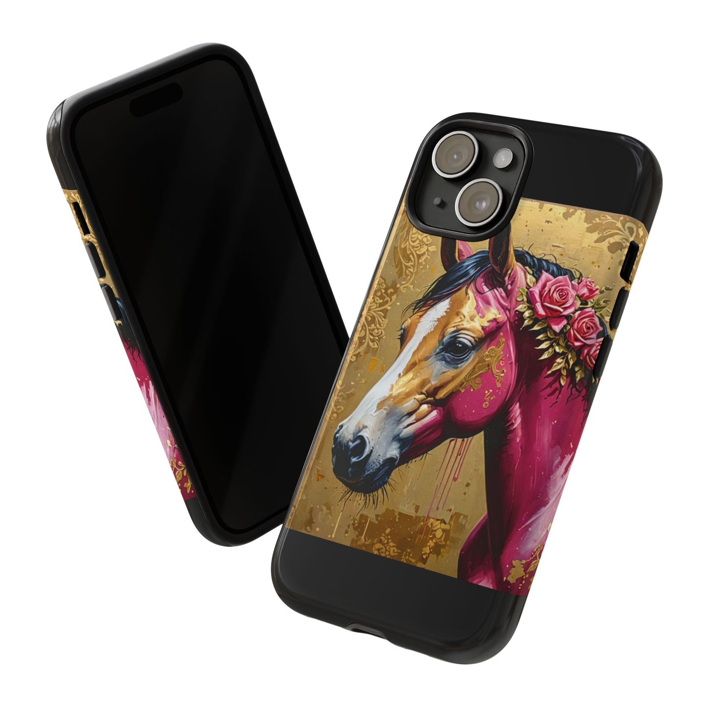 Phone Case - Elegant Horse Damask Design