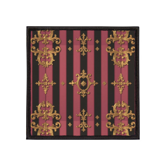 Black & Mauve Striped Gold Baroque-Inspired Iron-On Patches for Jackets, Bags, and Crafts - Perfect for Creative DIY Projects