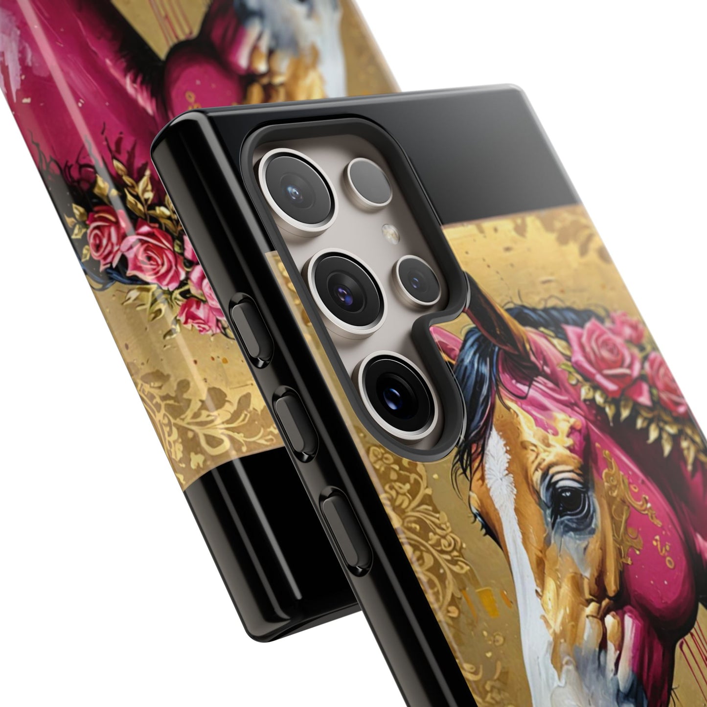Phone Case - Elegant Horse Damask Design