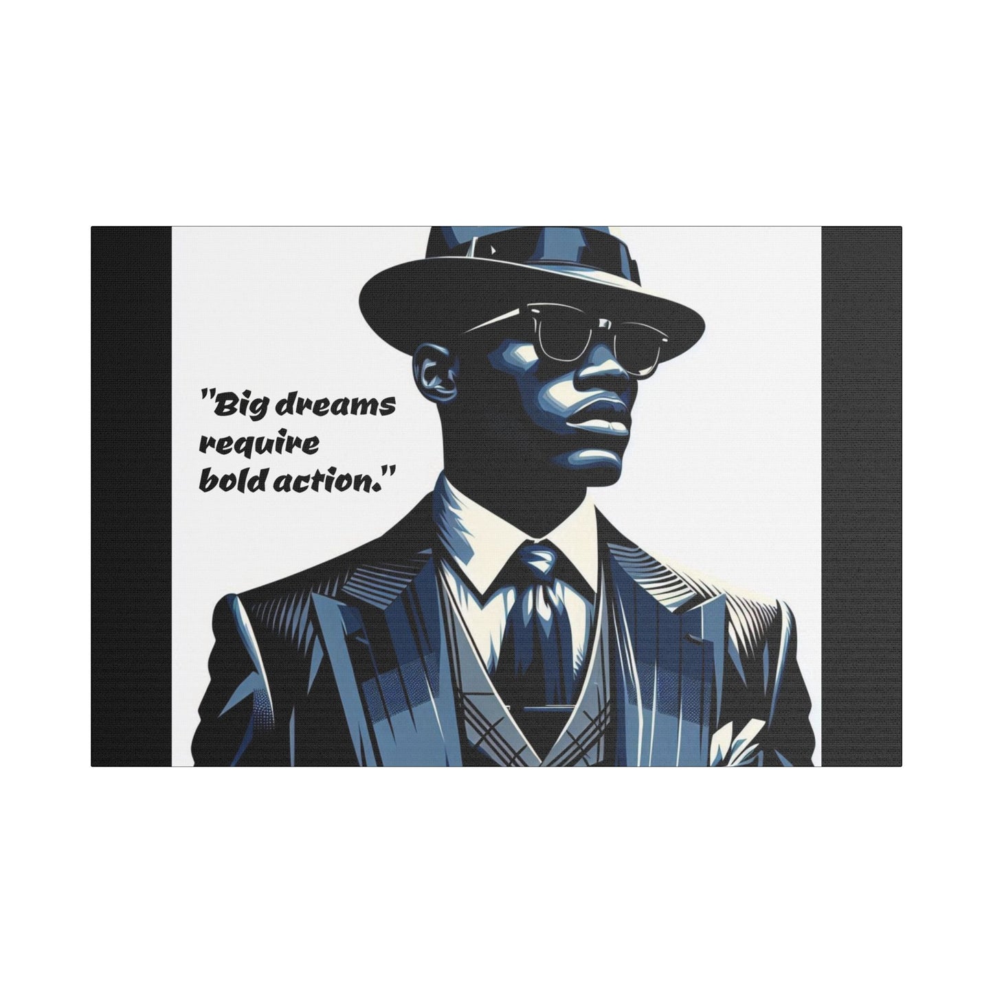 Afro Art Print Canvas, Wall Decor, Satin Stretched Canvas, African American Art, Office Decor, Home Decor - "Big dreams require bold action."