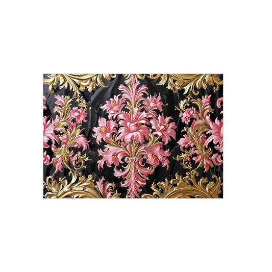 Elegant Floral Foam Board | Decorative Wall Art, Home Decor, Wedding Decor, Party Backdrop - Black & Pink Oil Painting Style Rococo