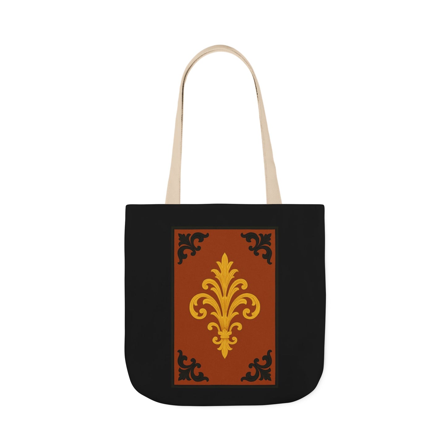 Dusk Terracotta Baroque Canvas Tote — Vintage Baroque Pattern