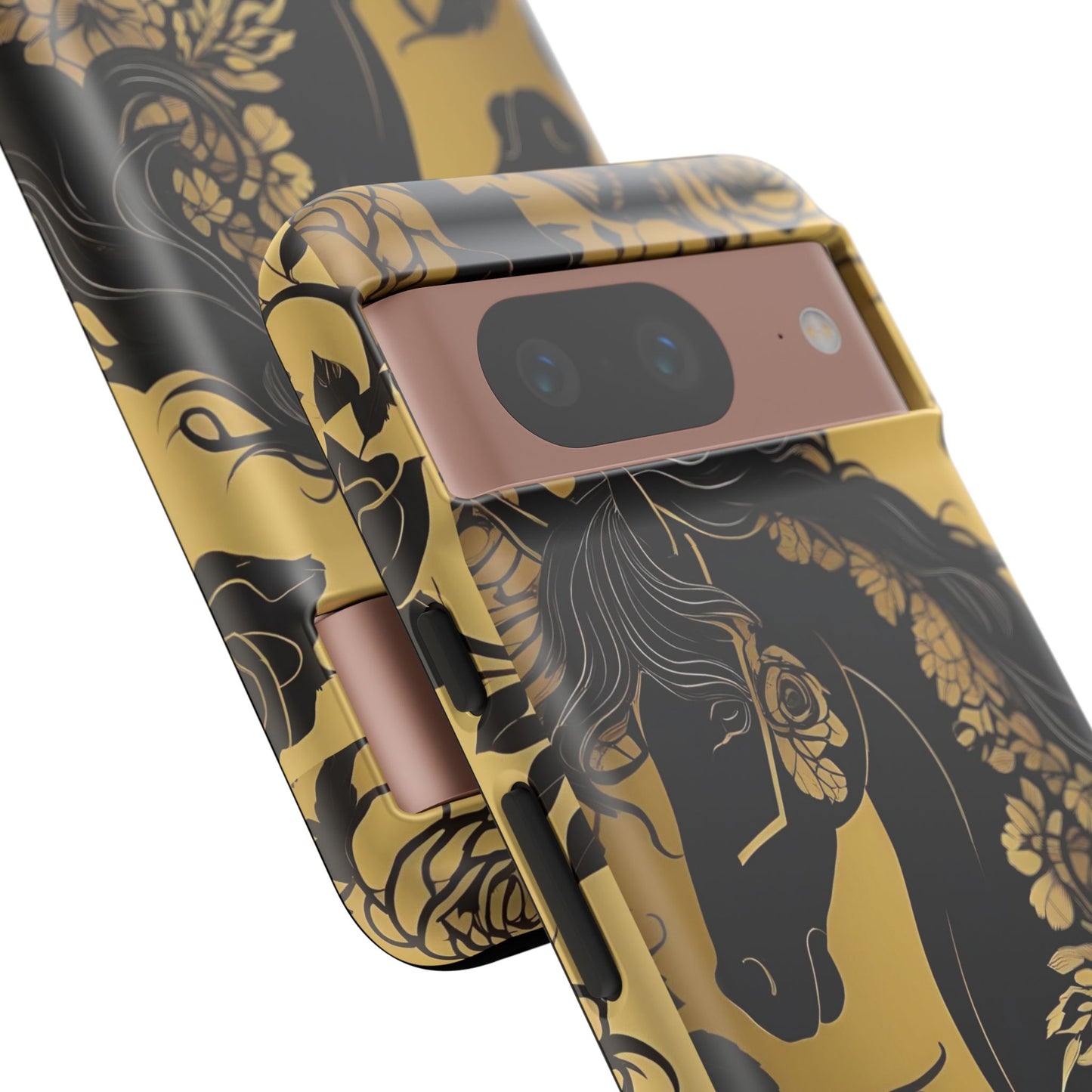 Phone Case - Elegant Horse & Roses Design