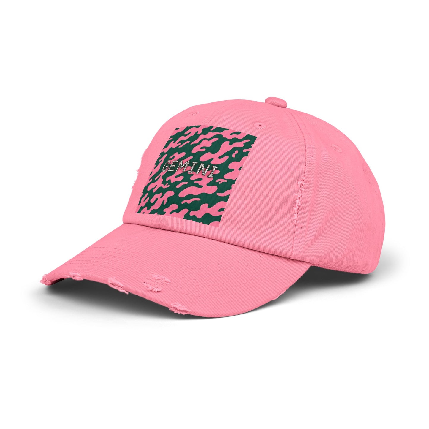 Gemini Distressed Cap - Trendy Unisex Camo Hat for Astrology Lovers
