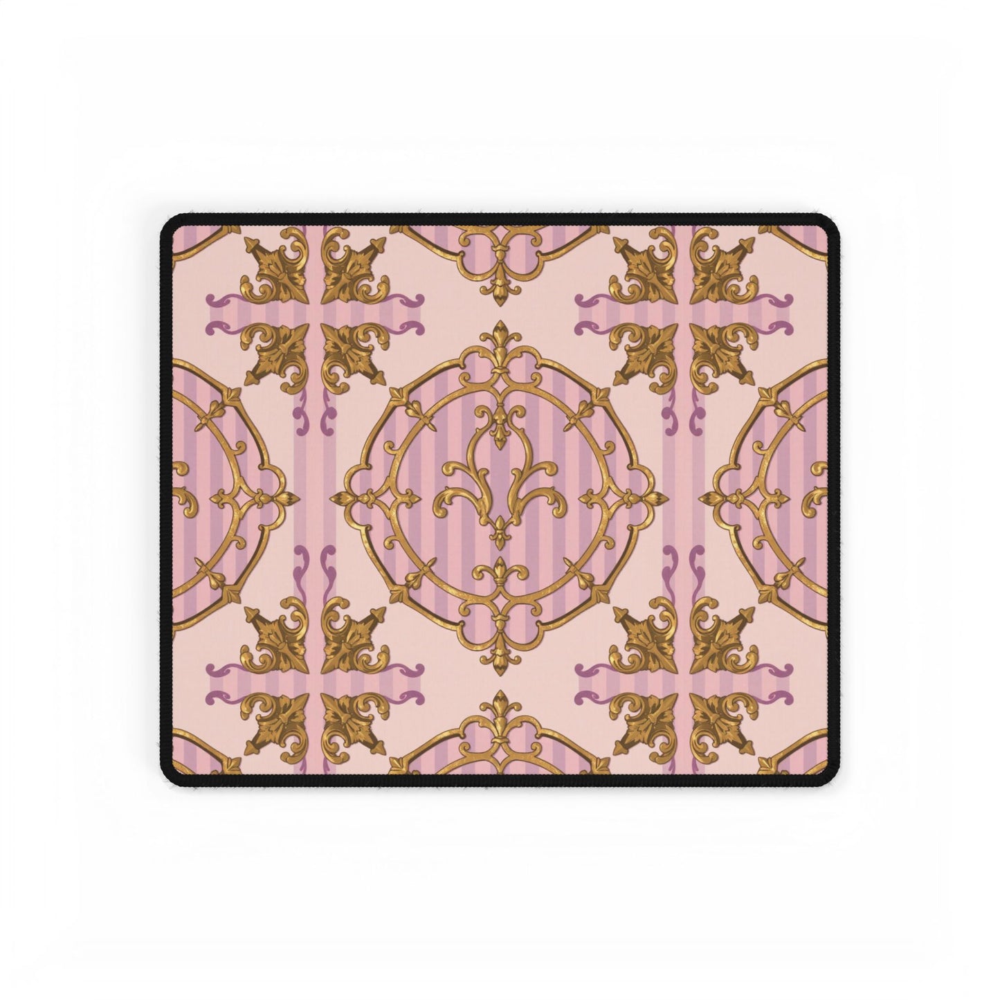 Chic Lavender & Alabaster Striped Gold Baroque Decorative Desk Mats | Elegant Office Decor, Stylish Desk Accessories, Gift for Home Office