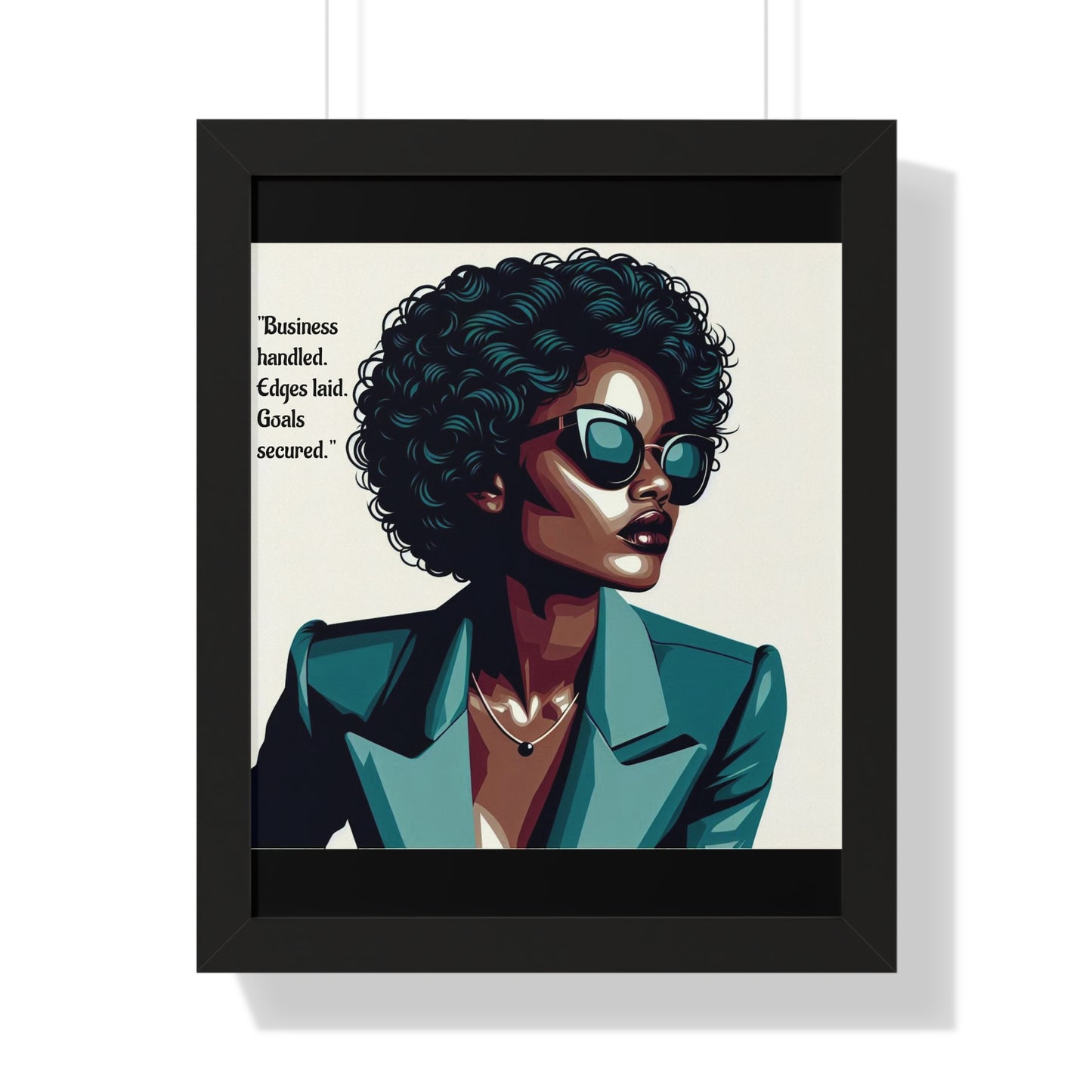 Stylish Framed Vertical Poster - Modern Art for Home Decor - "Business handled."