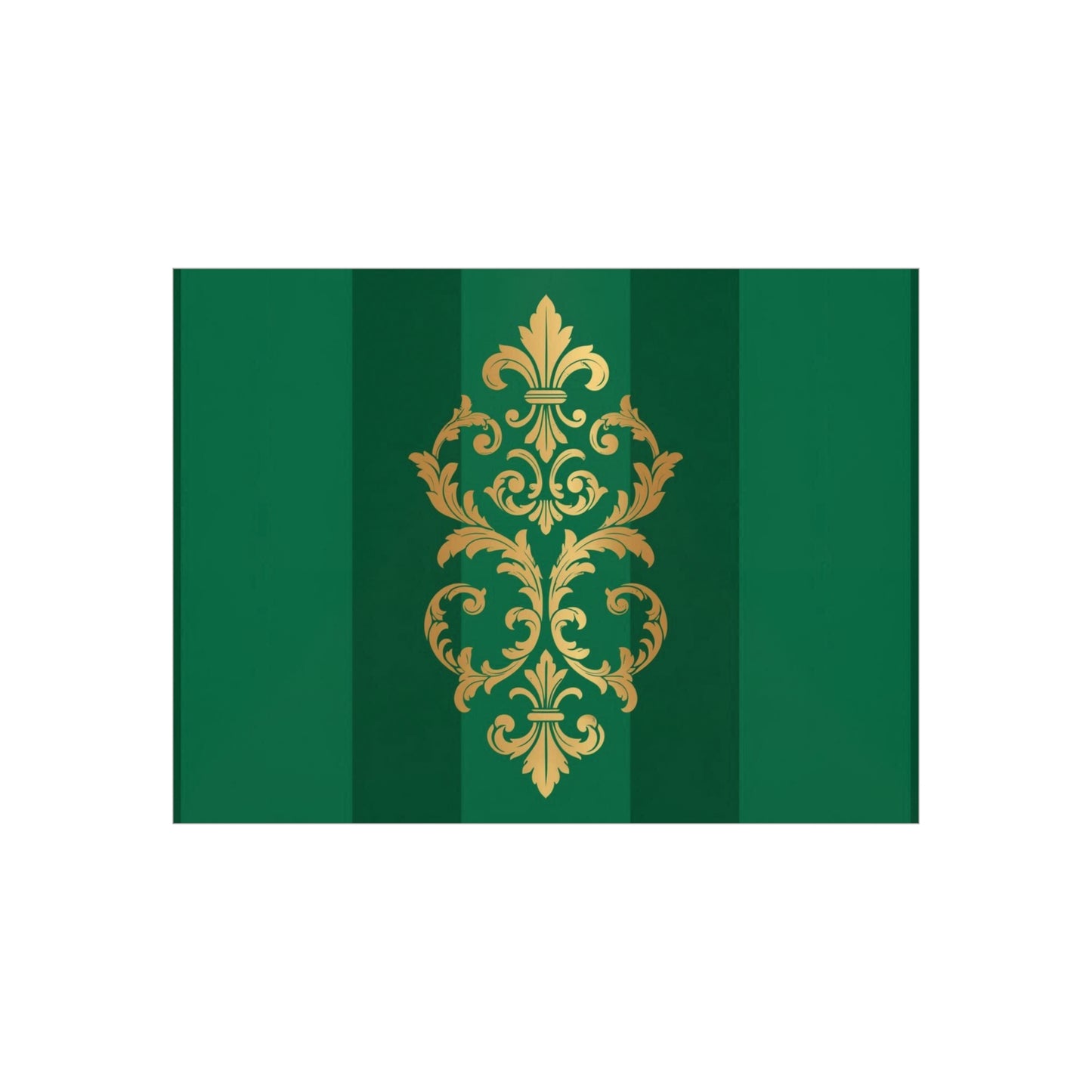 Gold Baroque Green Striped Foam Board Wall Art — Elegant Decorative Plaque
