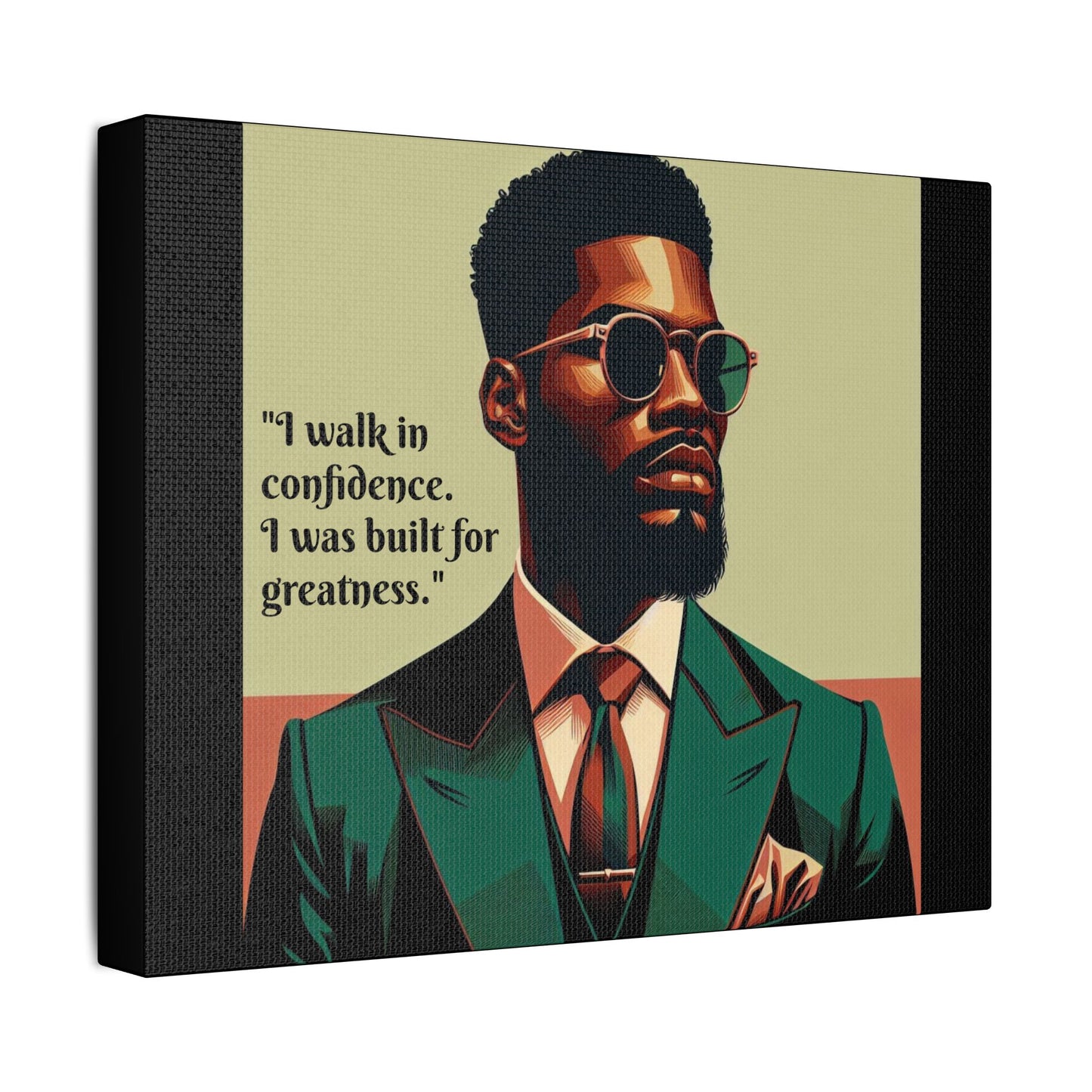 Afro Art Print Canvas, Wall Decor, Satin Stretched Canvas, African American Art, Office Decor, Home Decor - Built For Greatness