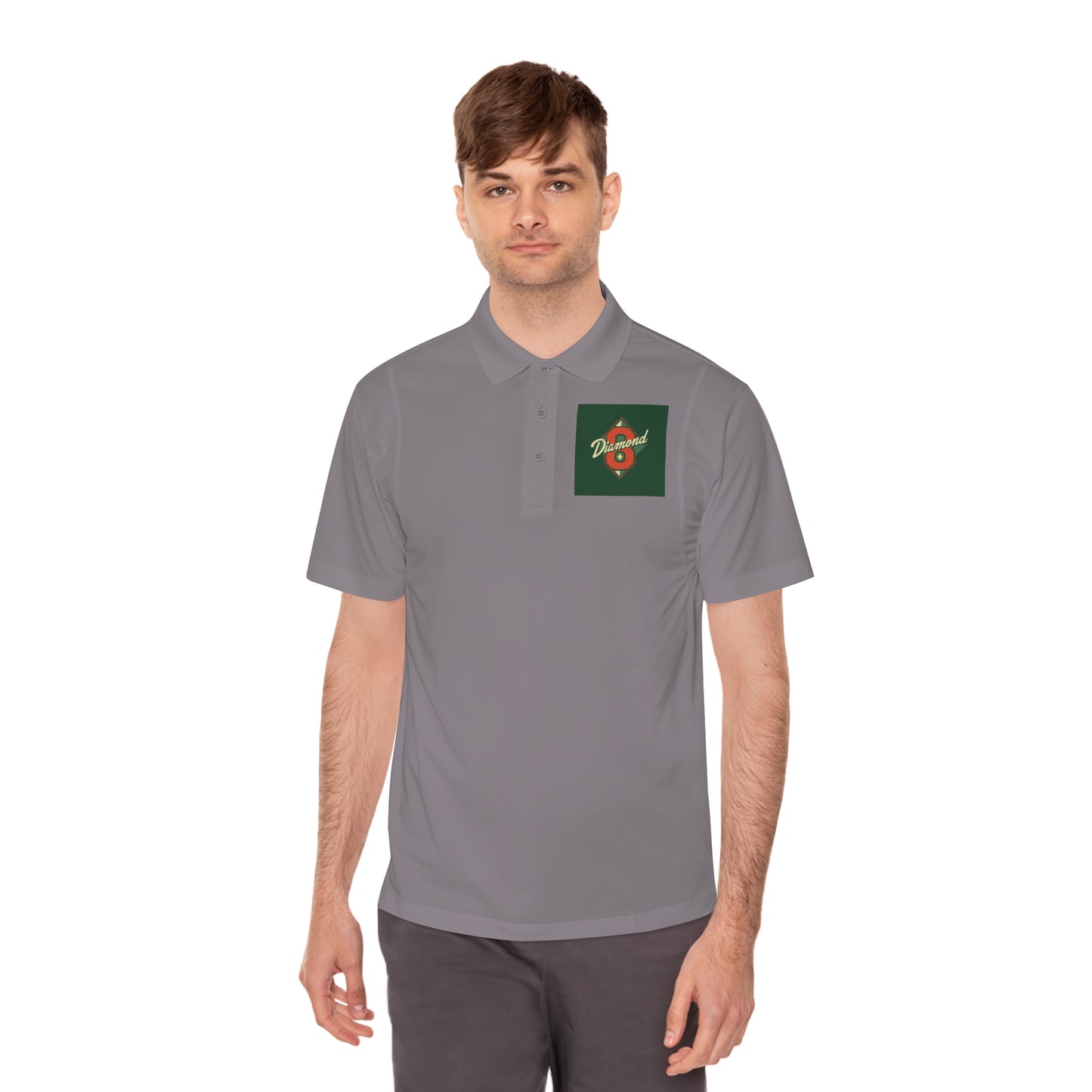 Men's Sport Polo Shirt with Green Design, Casual Wear, Gym Apparel, Outdoor Events, Golf Shirt, Father's Day Gift - Diamond 8