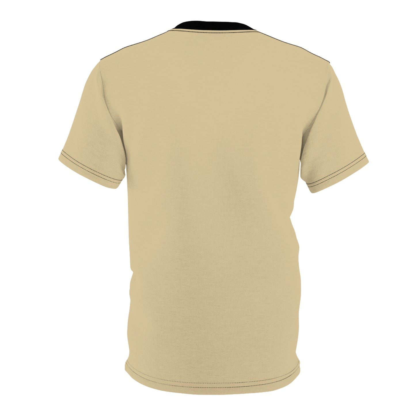 Vanilla Wheat (Black Collar) Stylish Unisex AOP Tee - Perfect for Casual Wear, Gift for Friends, Summer Parties, Unique Fashion Statement, Comfortable