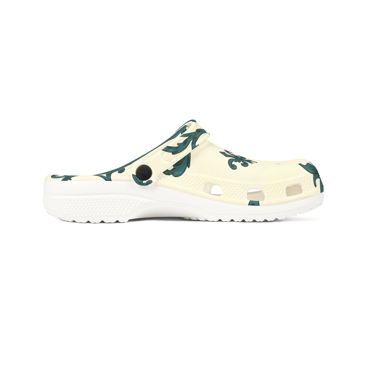 Stylish EVA Foam Rubber Shoes, Trendy Garden Clogs, Comfortable Summer Footwear, Perfect for Outdoors - Teal Striped Rococo