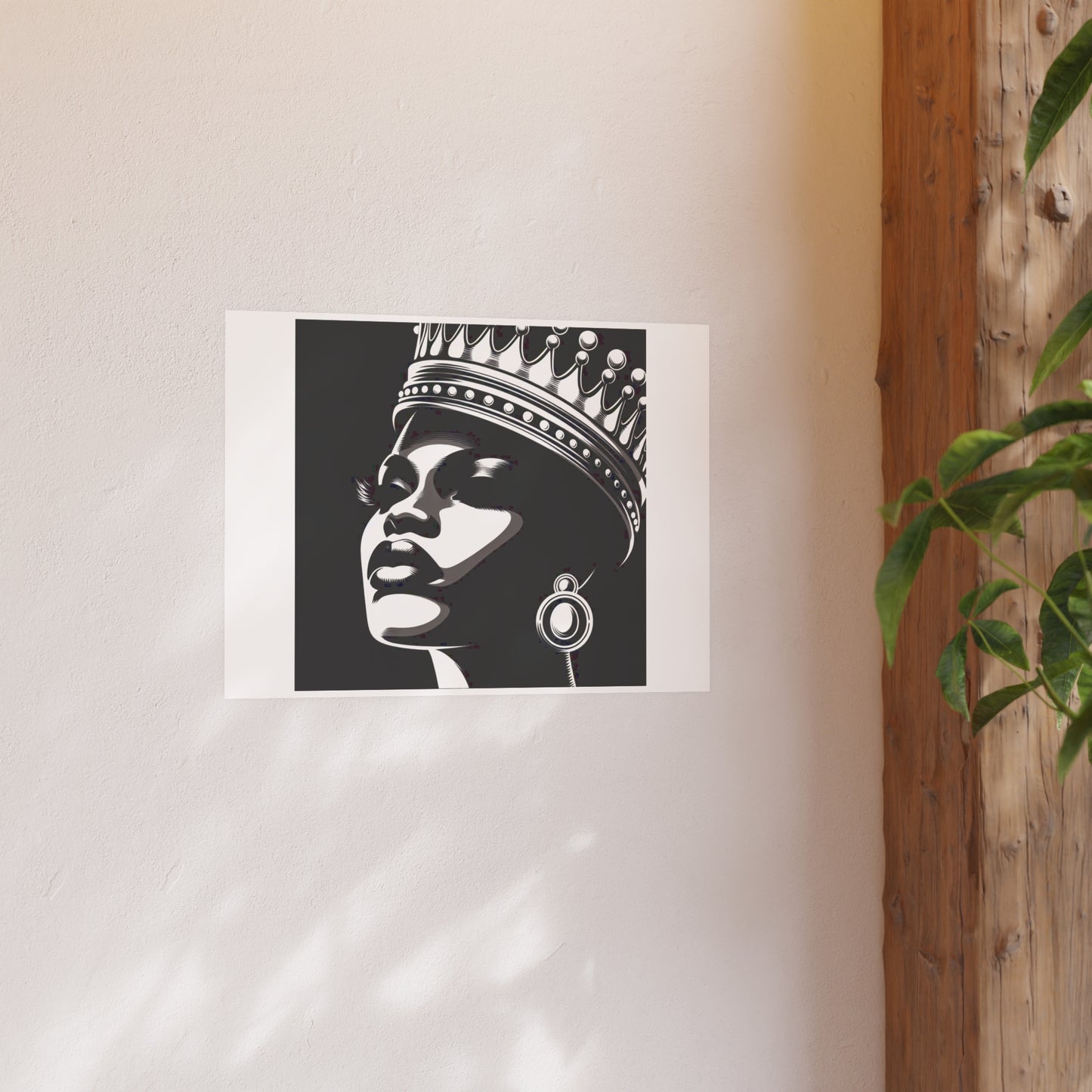 Elegant Crowned Queen Poster - Black & White Art Print, Wall Decor, Home Aesthetic, Gift Idea, Birthday, Celebrations