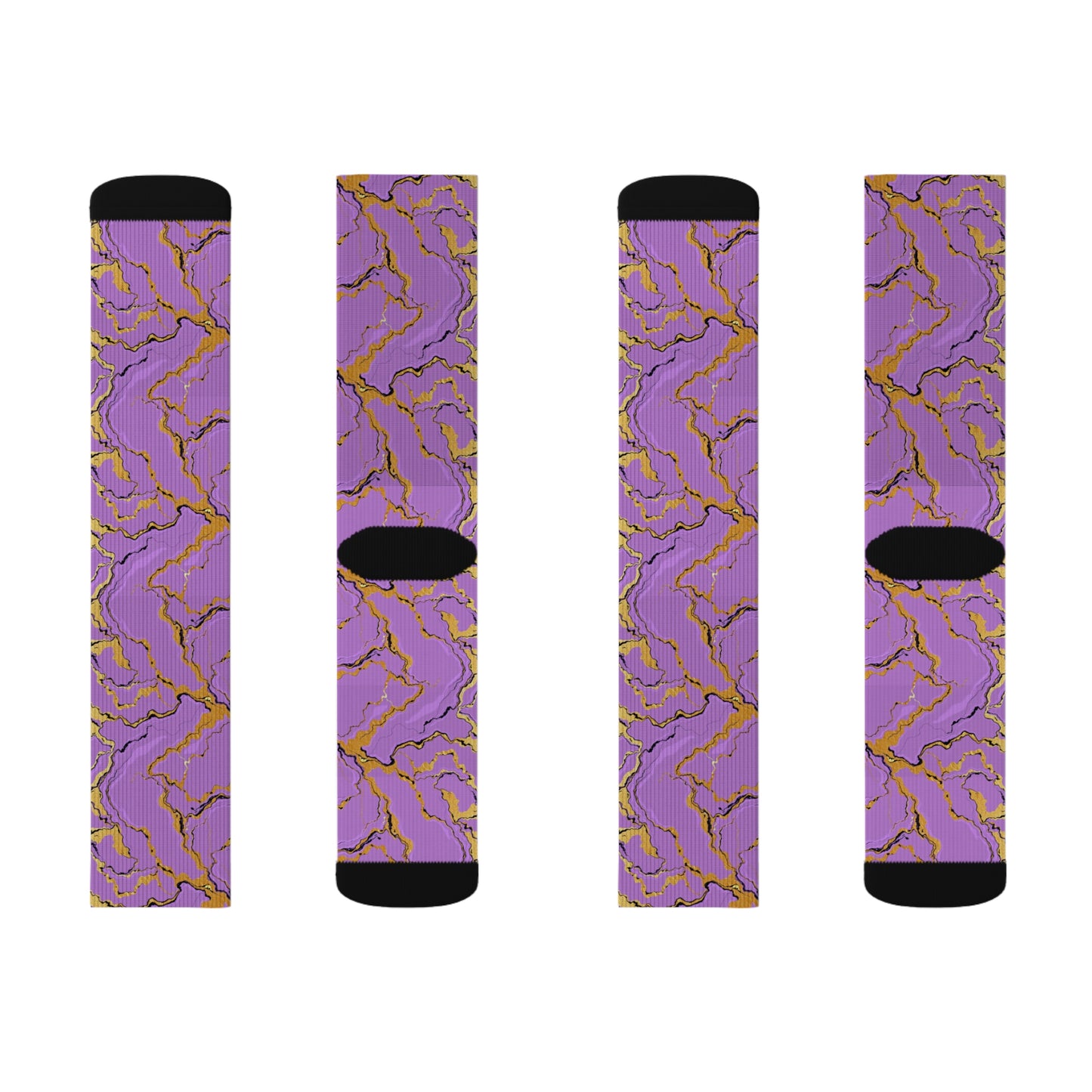 Marble Lavender Print Crew Socks | Funky Socks for Women, Unisex Gift for Friends, Fun Fashion Accessories, Casual Wear