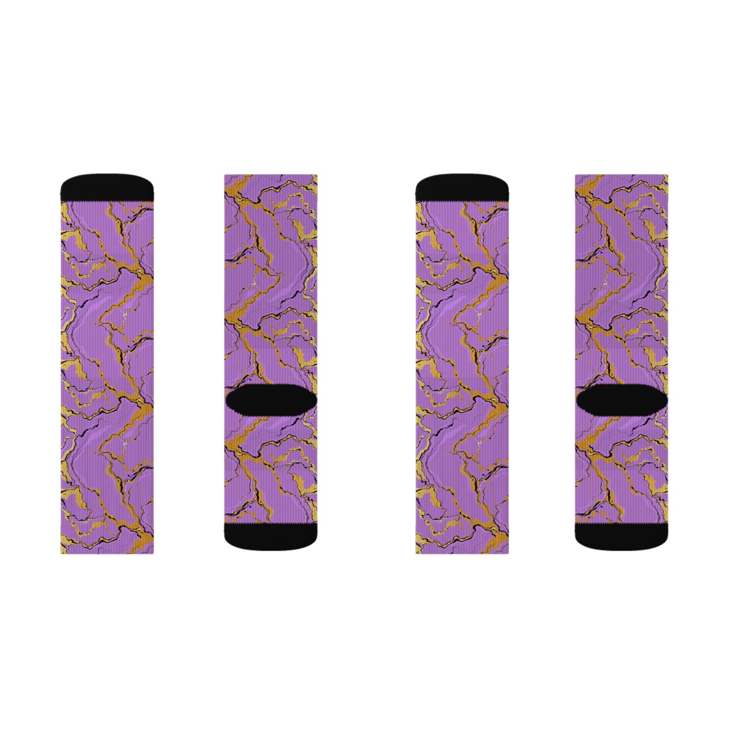 Marble Lavender Print Crew Socks | Funky Socks for Women, Unisex Gift for Friends, Fun Fashion Accessories, Casual Wear