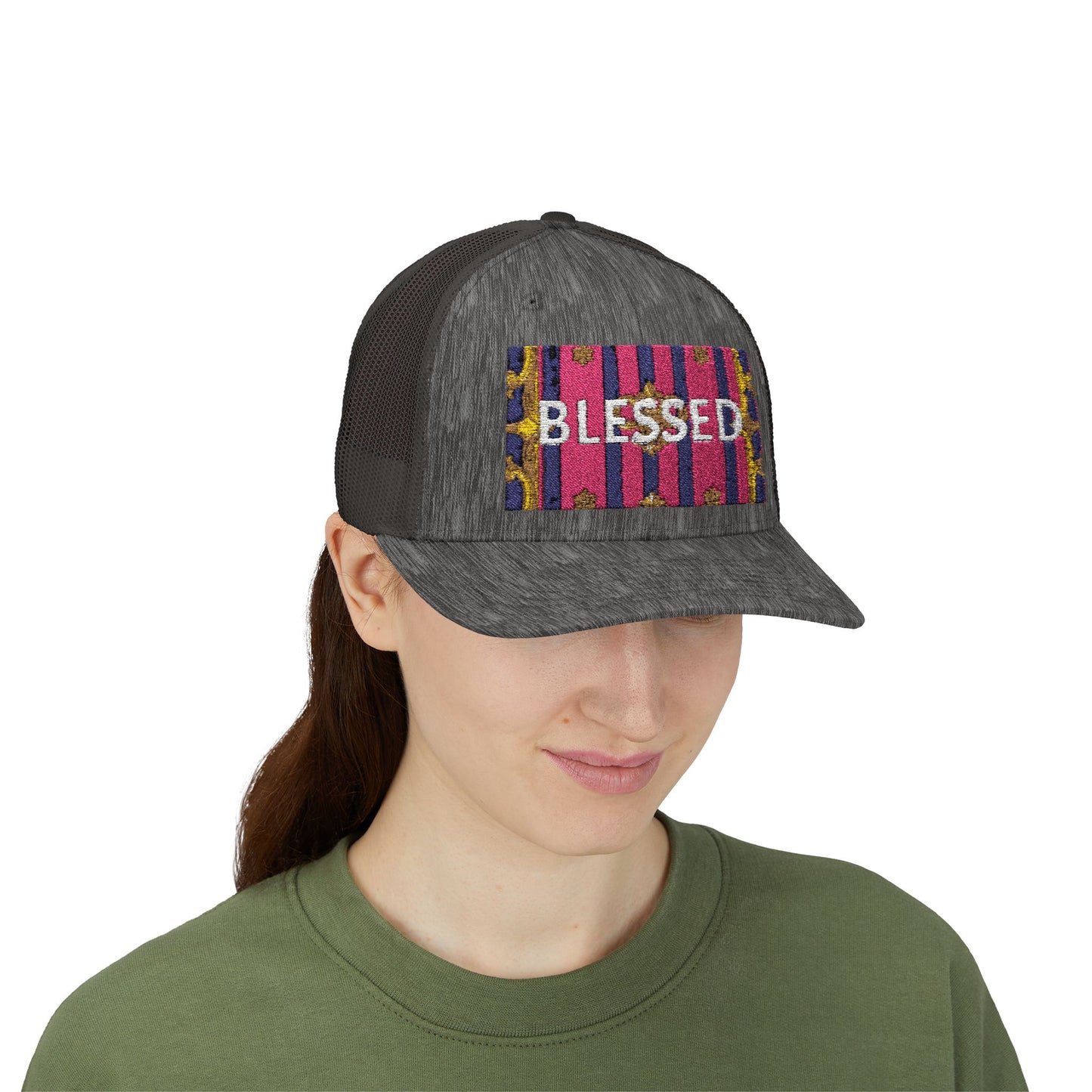 Blessed Snapback Trucker Cap - Inspirational Hat for Faith, Casual Wear, Gifts, Outdoor Activities, Summer Style