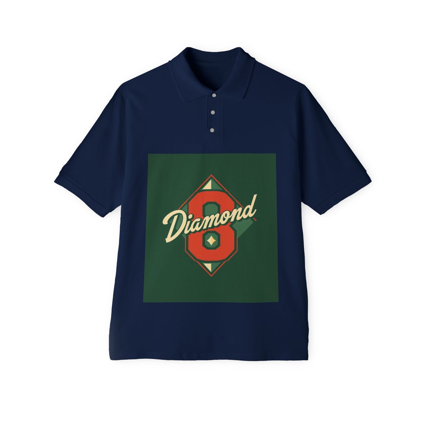 Vintage Baseball Diamond Polo Shirt, Men's Golf Shirt, Casual Summer Polo - Diamond 8