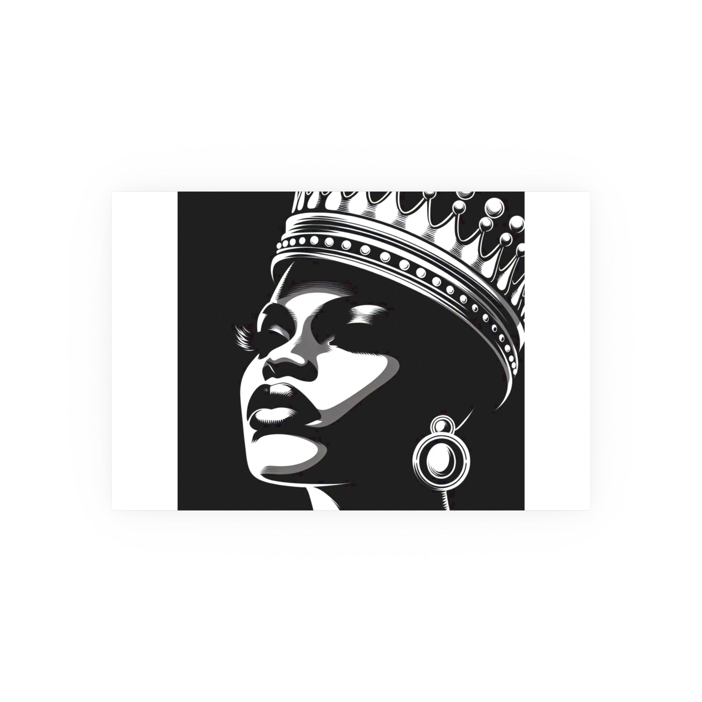 Elegant Crowned Queen Poster - Black & White Art Print, Wall Decor, Home Aesthetic, Gift Idea, Birthday, Celebrations