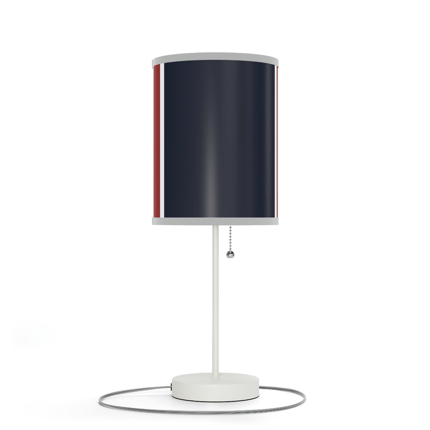 Lunar Midnight & Red-White Striped Stylish Table Lamp, Modern Home Decor, Bedroom Lighting, Unique Gift for Her, Desk Illumination