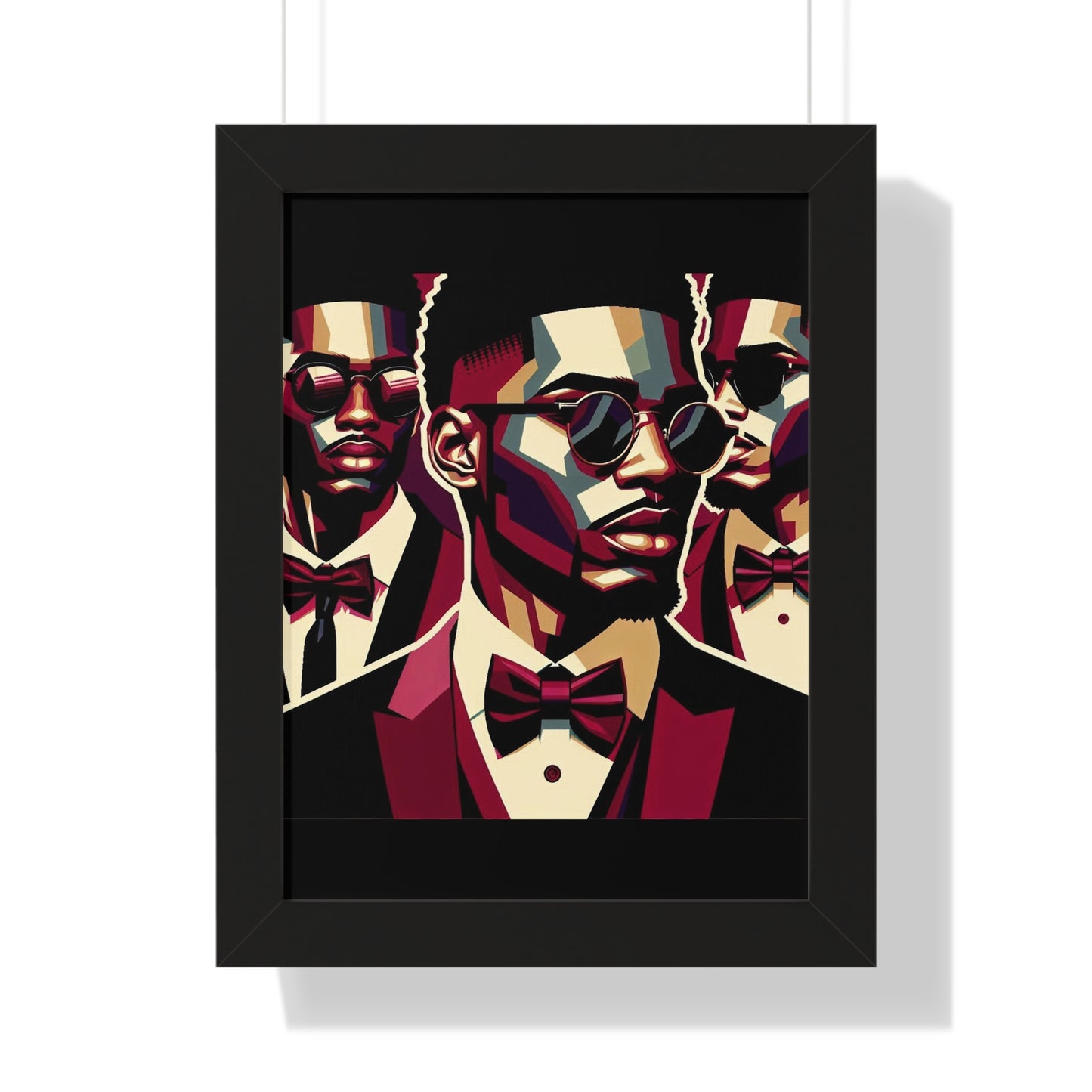Stylish Framed Vertical Poster - Modern Art for Home Decor - Man In Burgundy Suit