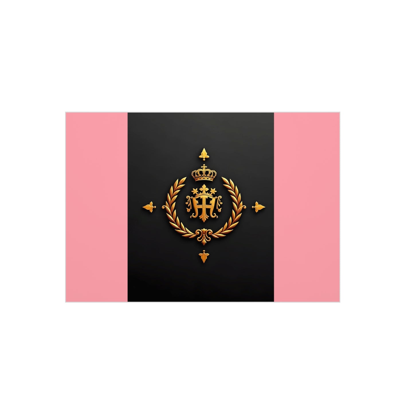 Elegant Wall Art Foam Board, Luxurious Home Decor, Modern Design Display, Stylish Room Accent, Office Decor, Unique Gift - Pink Striped Gold Crest