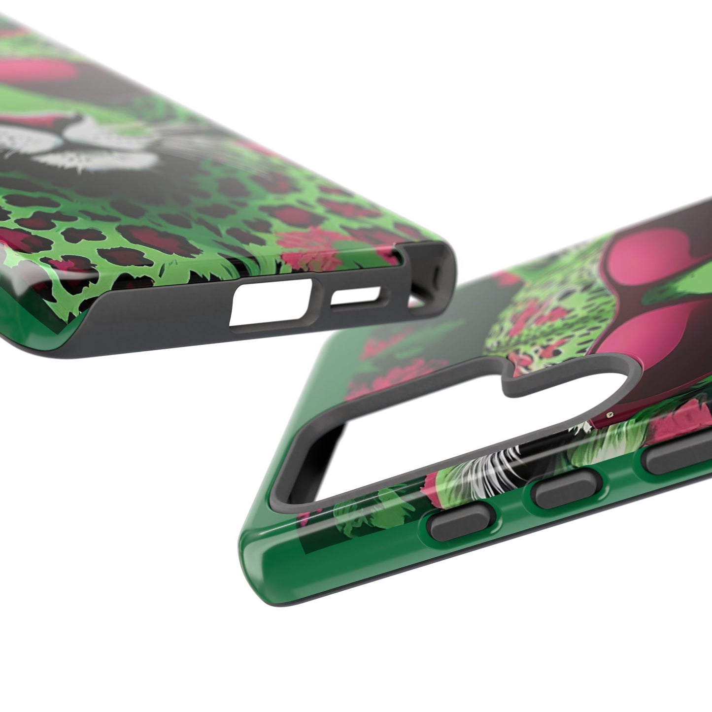 Phone Case - Lime Green & Burgundy Leopard In Sunglasses Design