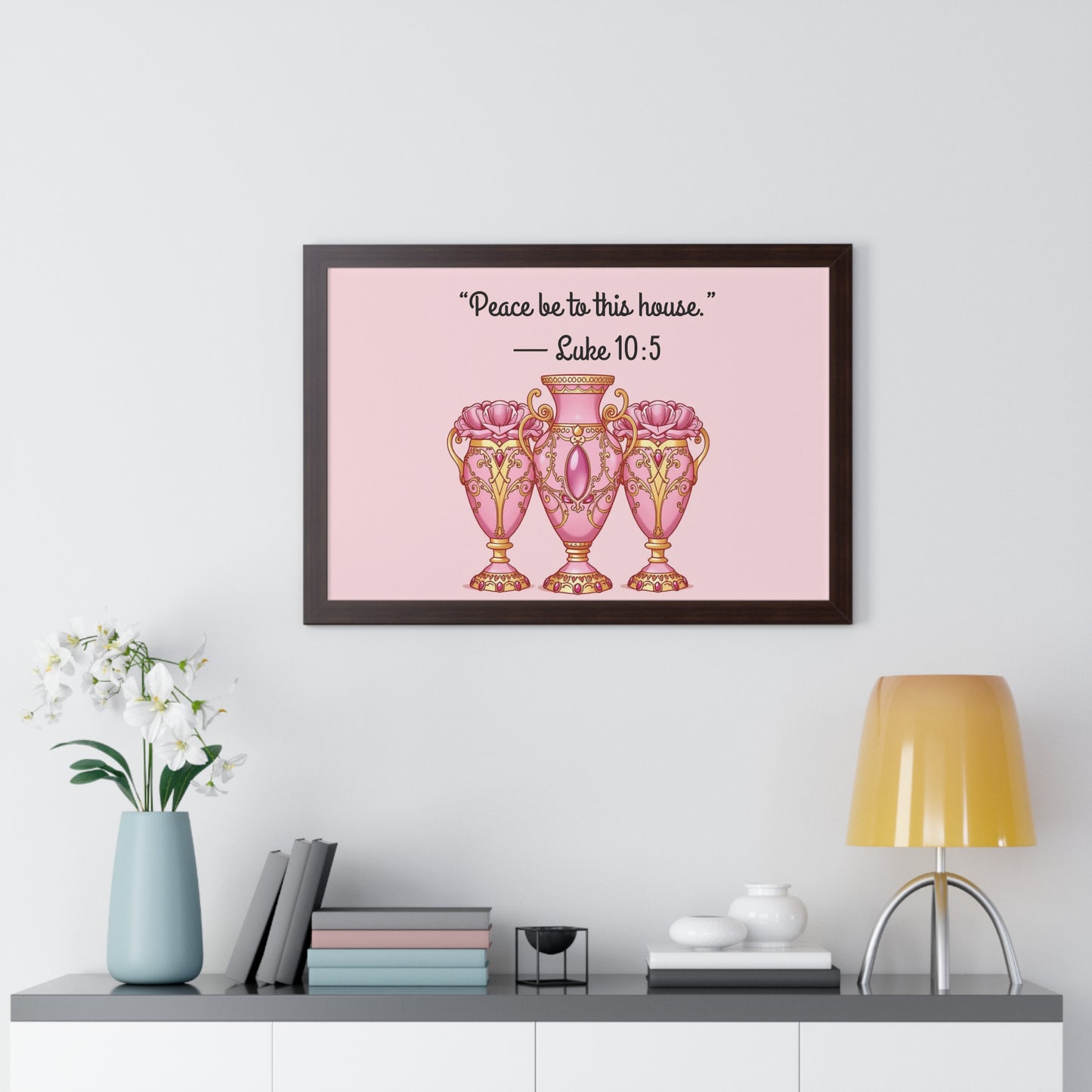 Framed Scripture Art Print, Inspirational Wall Decor, Home Blessing, Gift for Housewarming, Religious Wall Art - 10:5